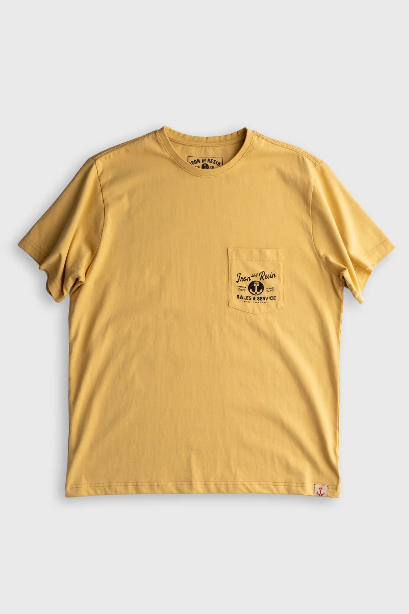 Iron & Resin Old Cowboy Pocket Tee in Gold front