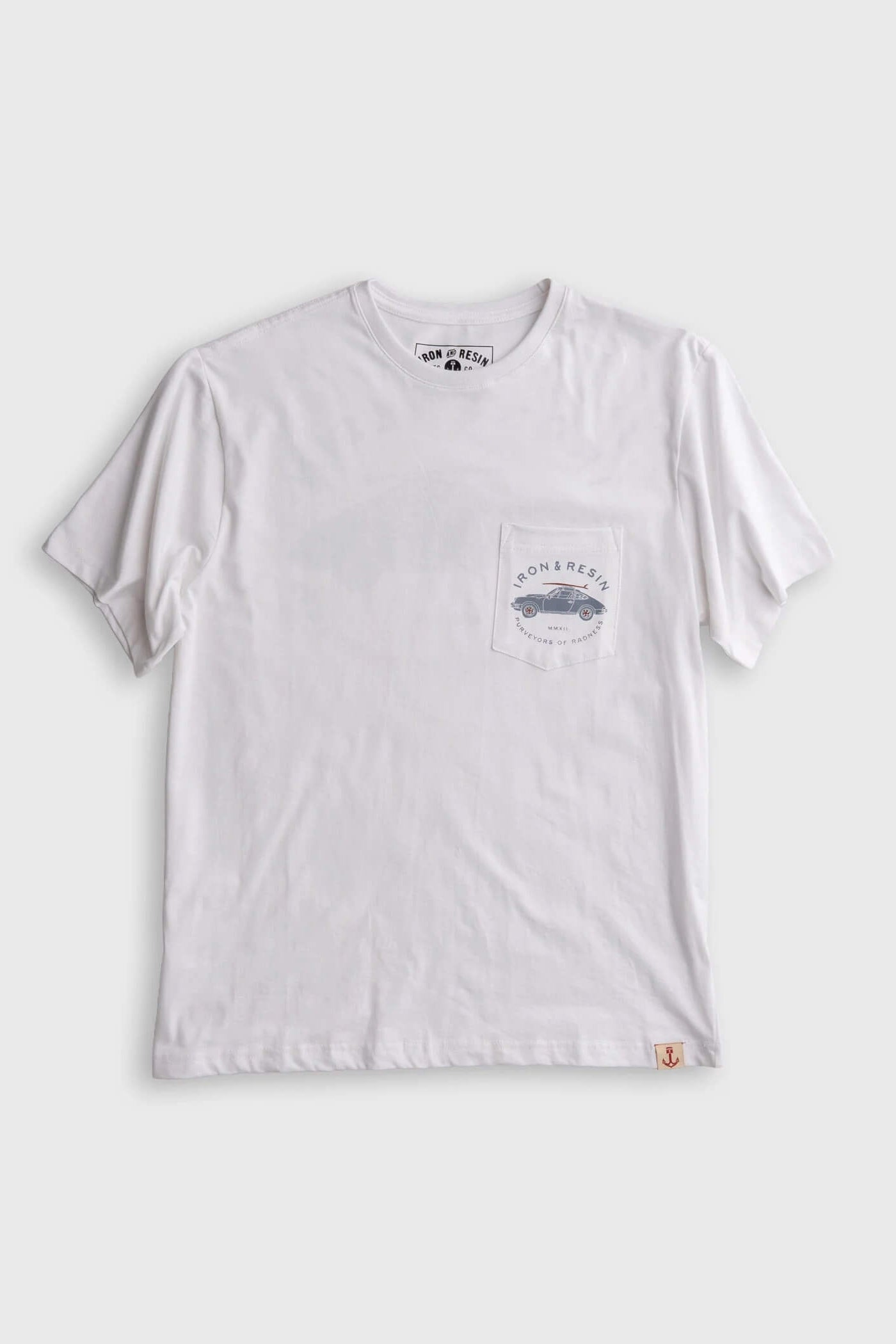 Iron & Resin Purveyors of Radness Pocket Tee in White front
