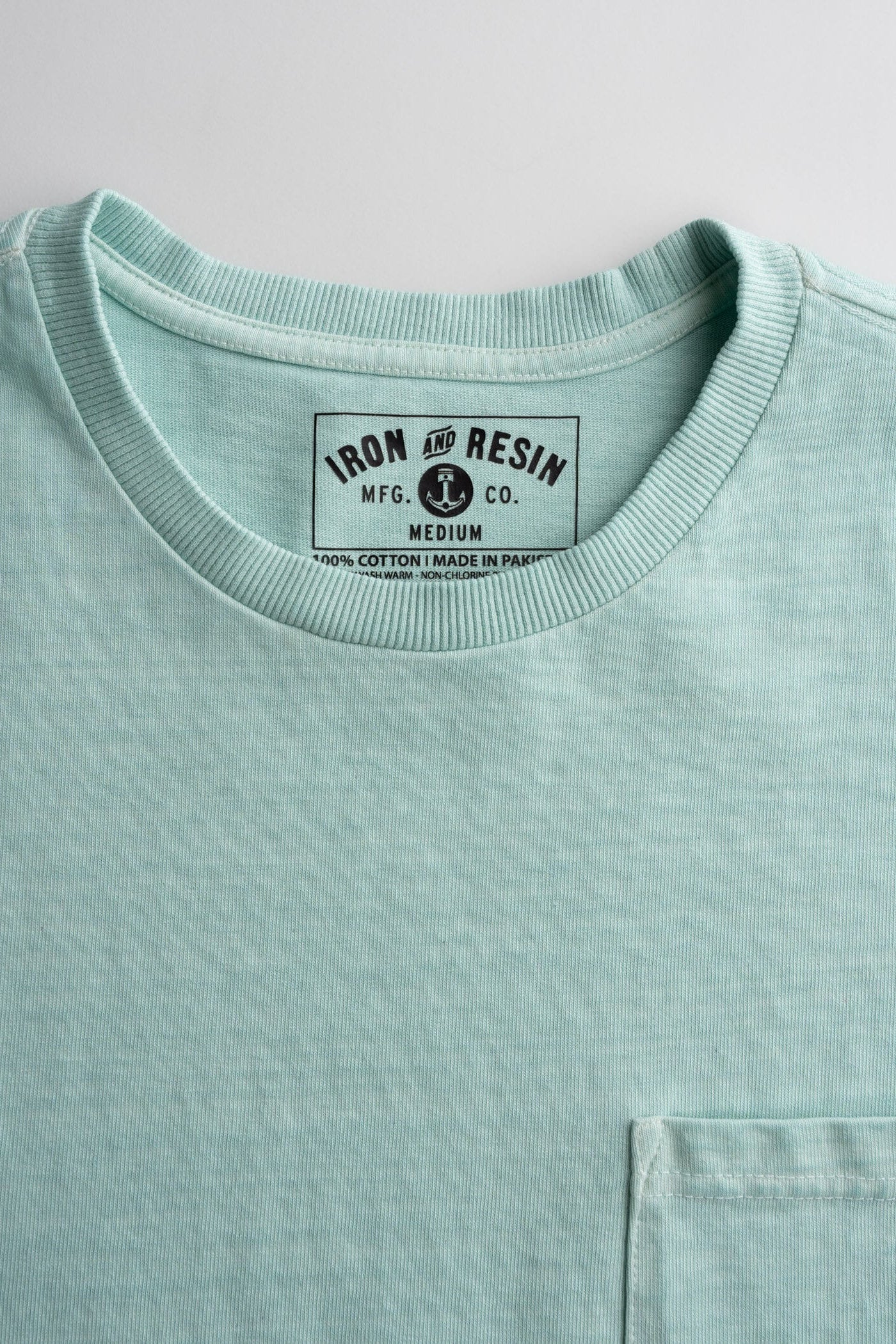 Iron & Resin Samy Tee in Aqua close up