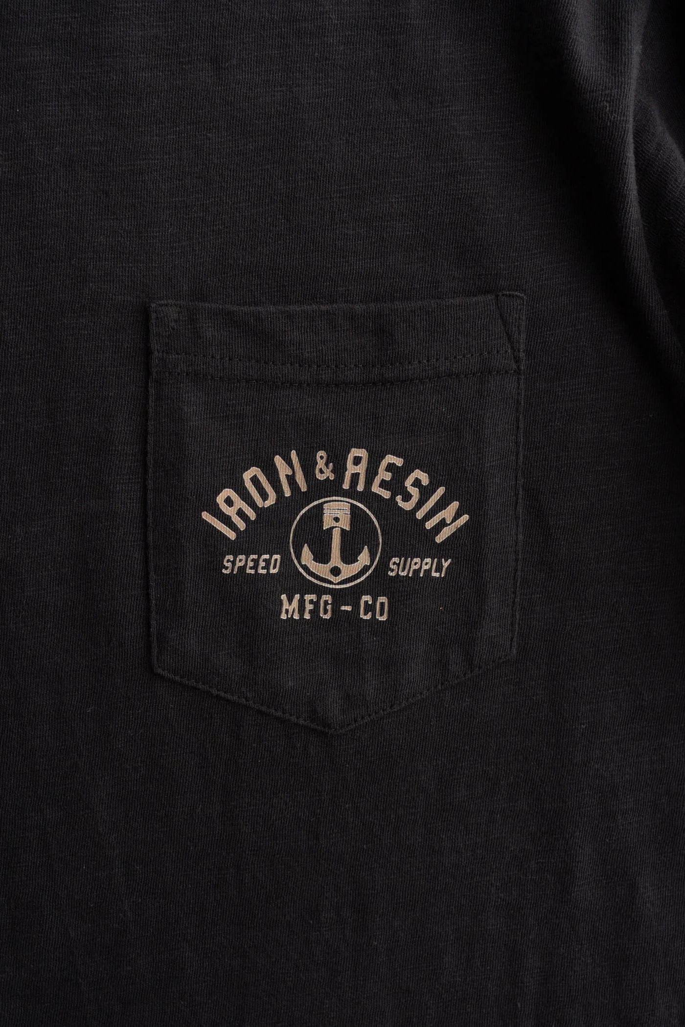 Iron & Resin Speed Supply Tee in Black front pocket