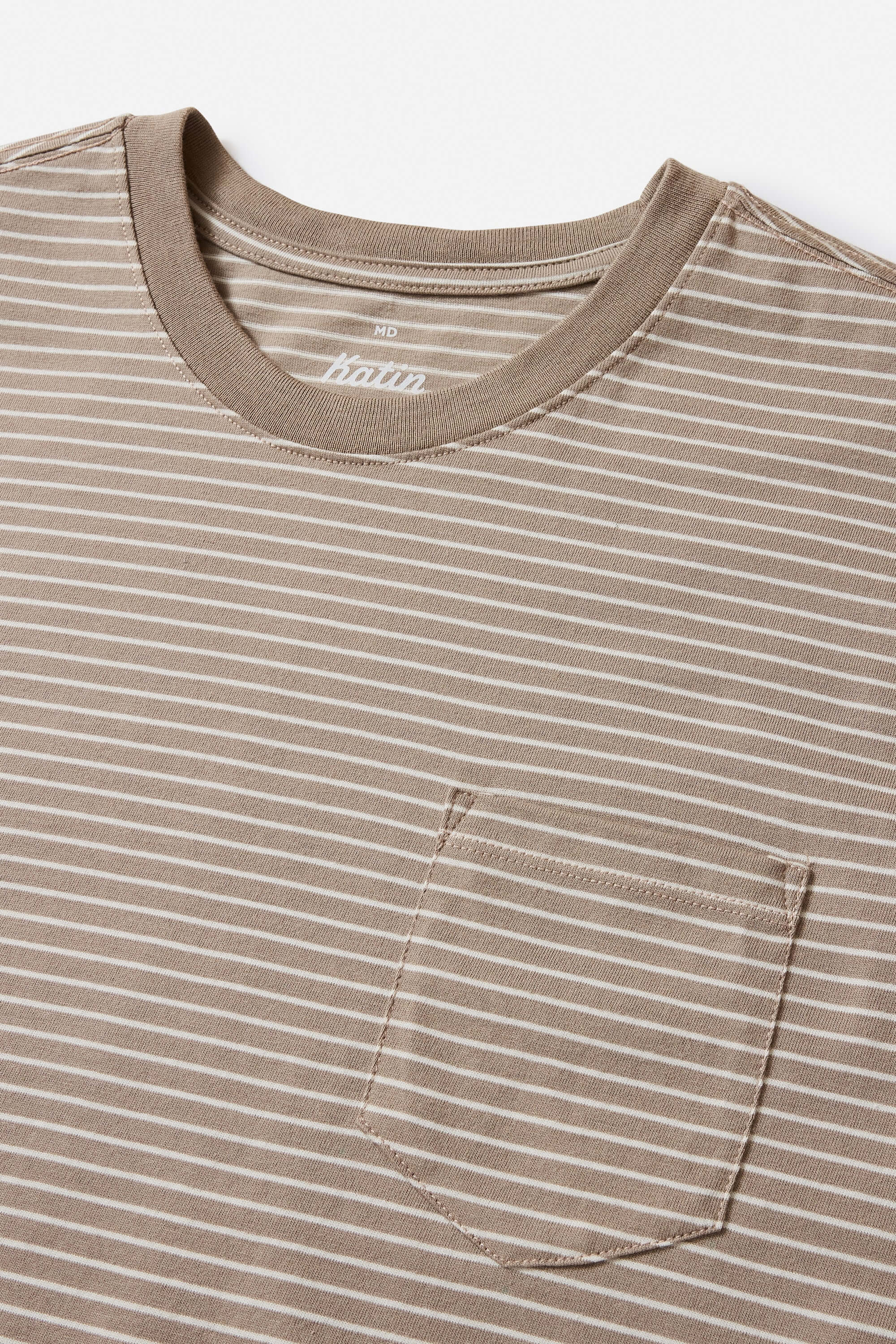 Katin Finley pocket tee in vintage khaki close up