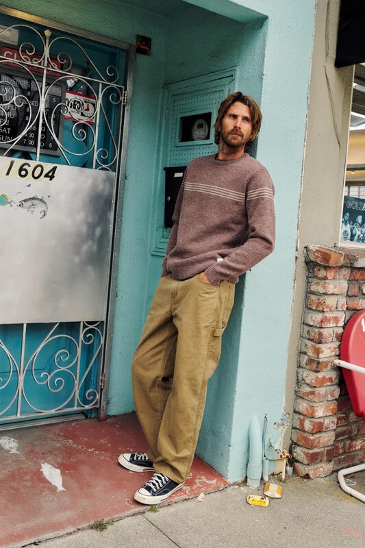Katin Charles Sweater men's striped crewneck sweater with custom knit pattern and classic fit.