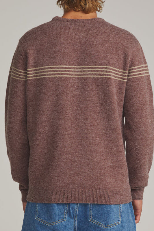 Katin Charles Sweater men's striped crewneck sweater with custom knit pattern and classic fit.