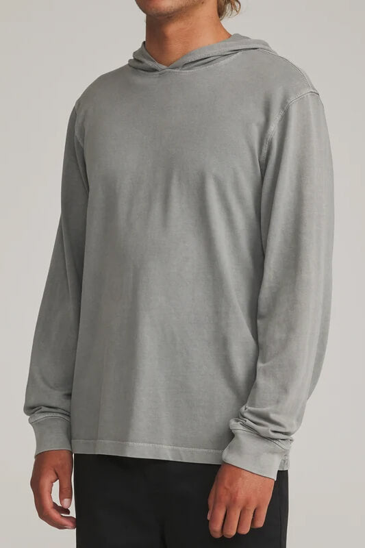 Katin Hide Pullover hoodie featuring heavyweight organic cotton jersey, a classic hood, straight hem, and woven logo label.