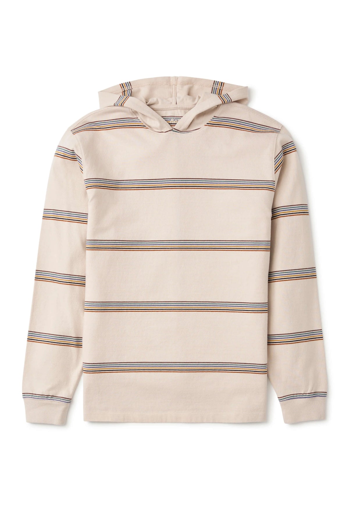 Katin Morris Hide Pullover featuring a yarn-dyed stripe pattern, heavyweight cotton jersey, classic hood, and straight hem.