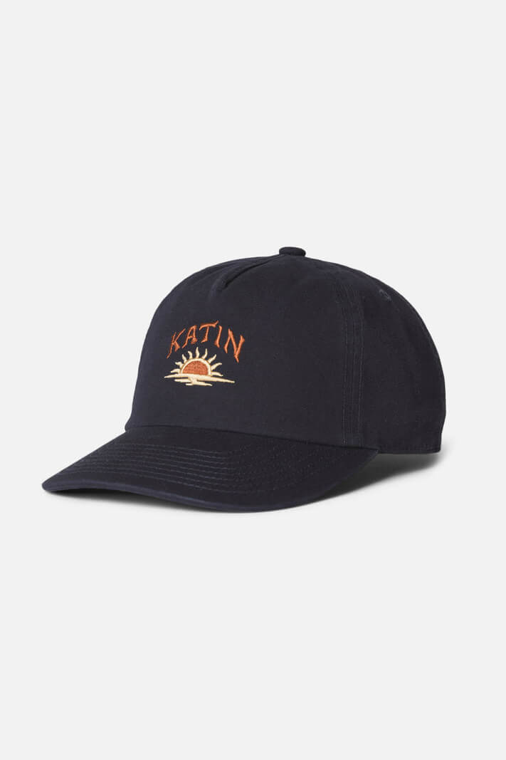 Katin Santa Fe Hat featuring a low-profile unstructured crown, curved brim, adjustable snapback closure, and embroidered graphic.