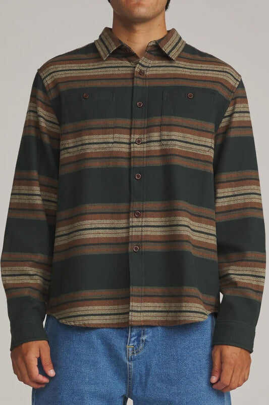 Katin Sierra Flannel men's midweight plaid button-down shirt with brushed finish, chest pocket and shirttail hem.