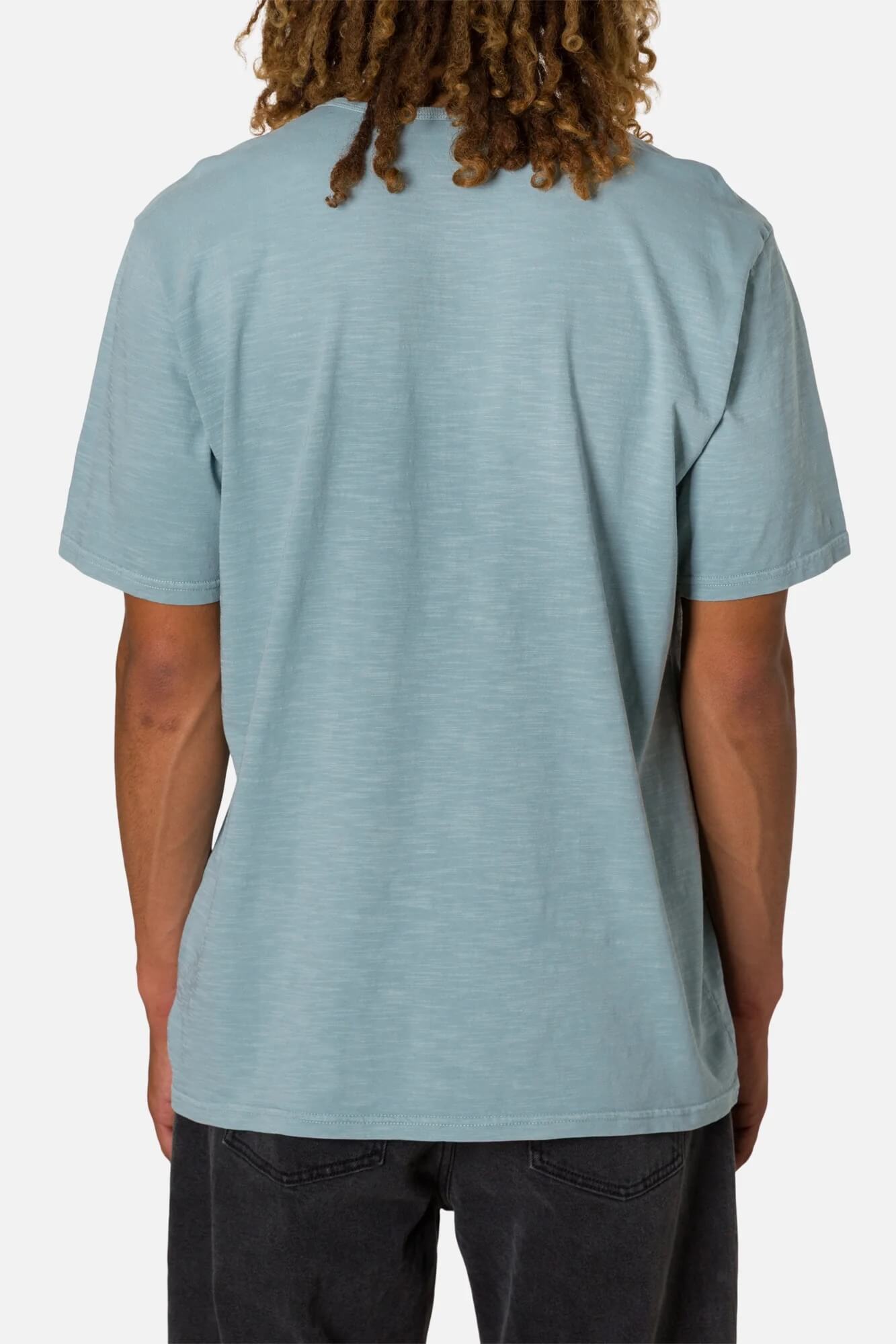 Katin Folk Henley Tee in Airforce Blue back fit