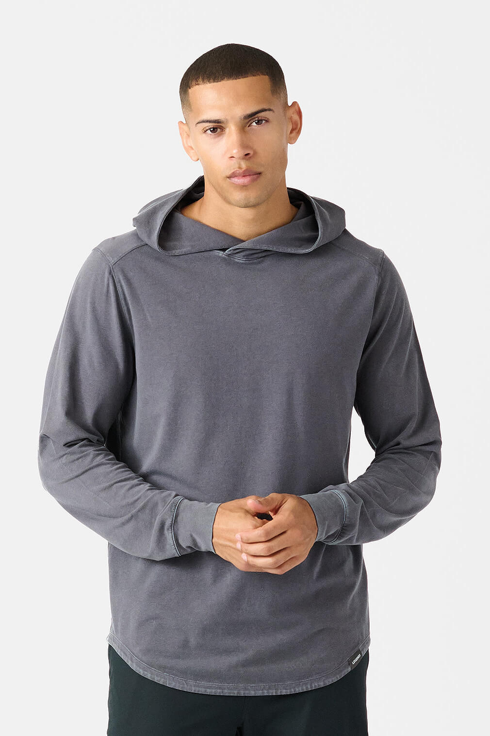 Legends Aviation Tee Hooded LS men's long sleeve hooded shirt with relaxed fit and curved hem