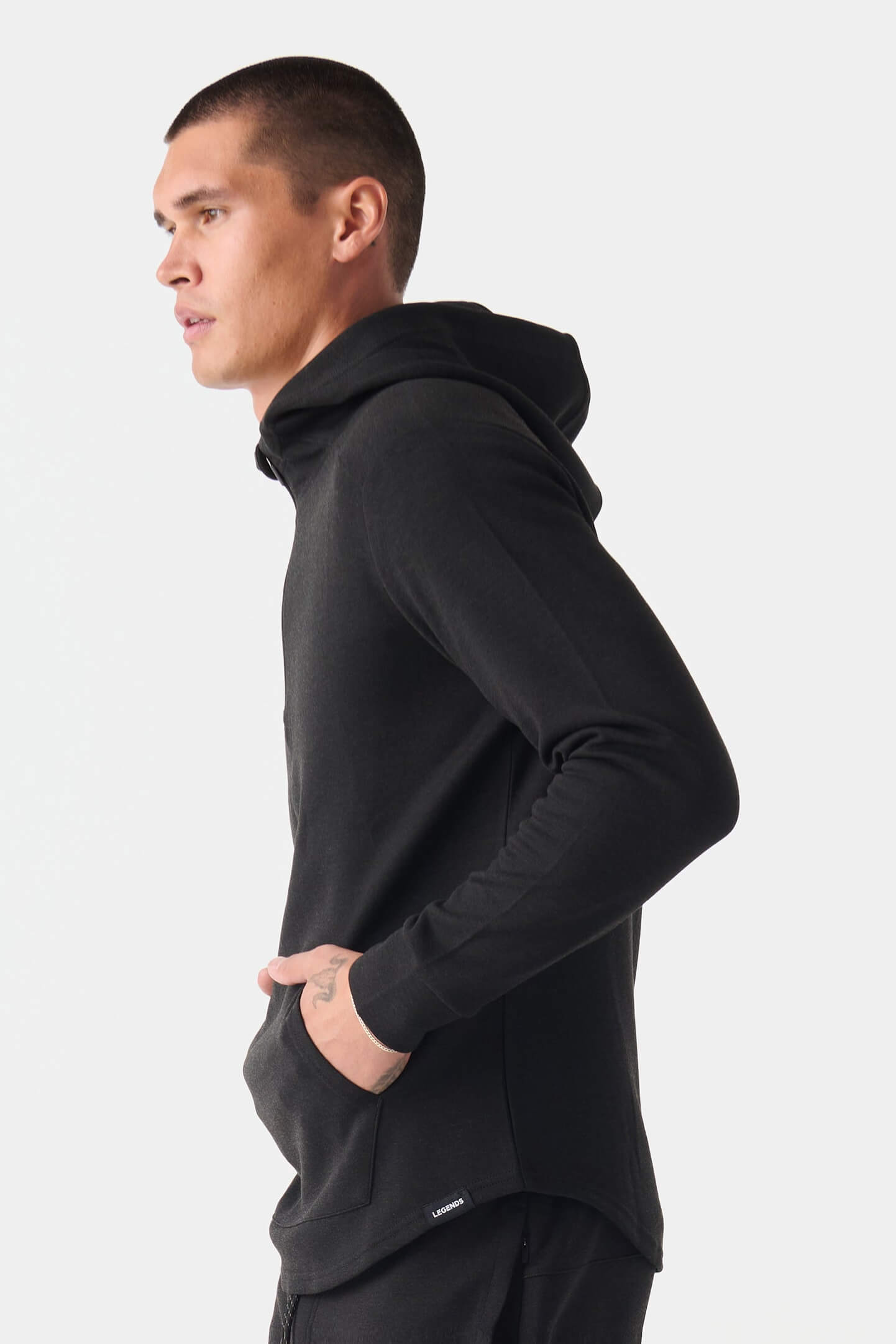 Legends Hawthorne Tech Quarter Zip Hoodie with slim fit, hood and quarter-zip neckline