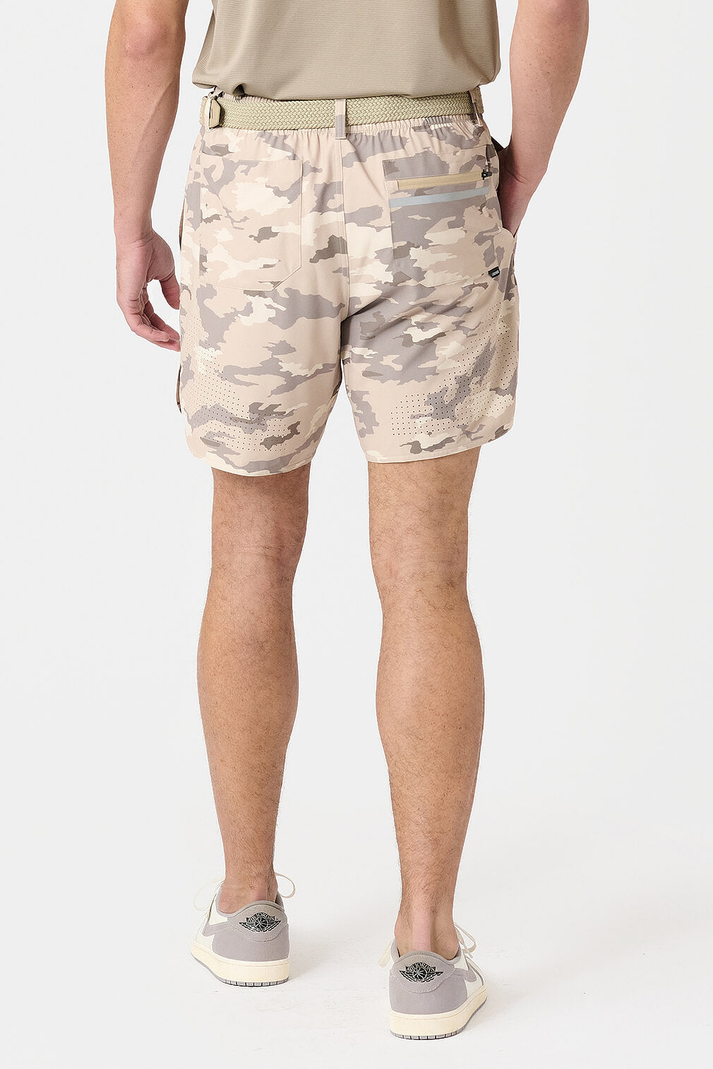 Legends Luka Golf Short in River Rock Camo with 7-inch inseam and built-in liner