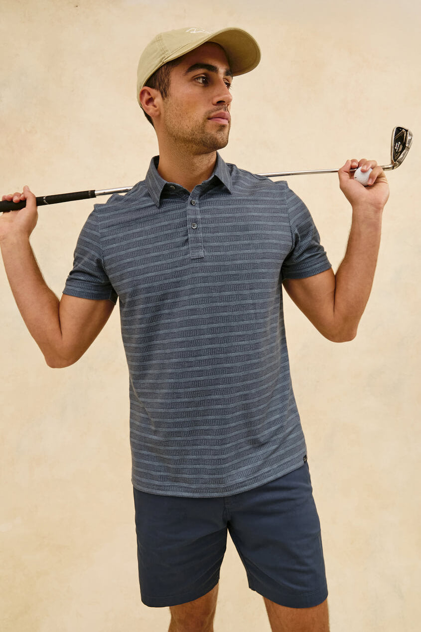 Rails merced golf polo in sashiko border