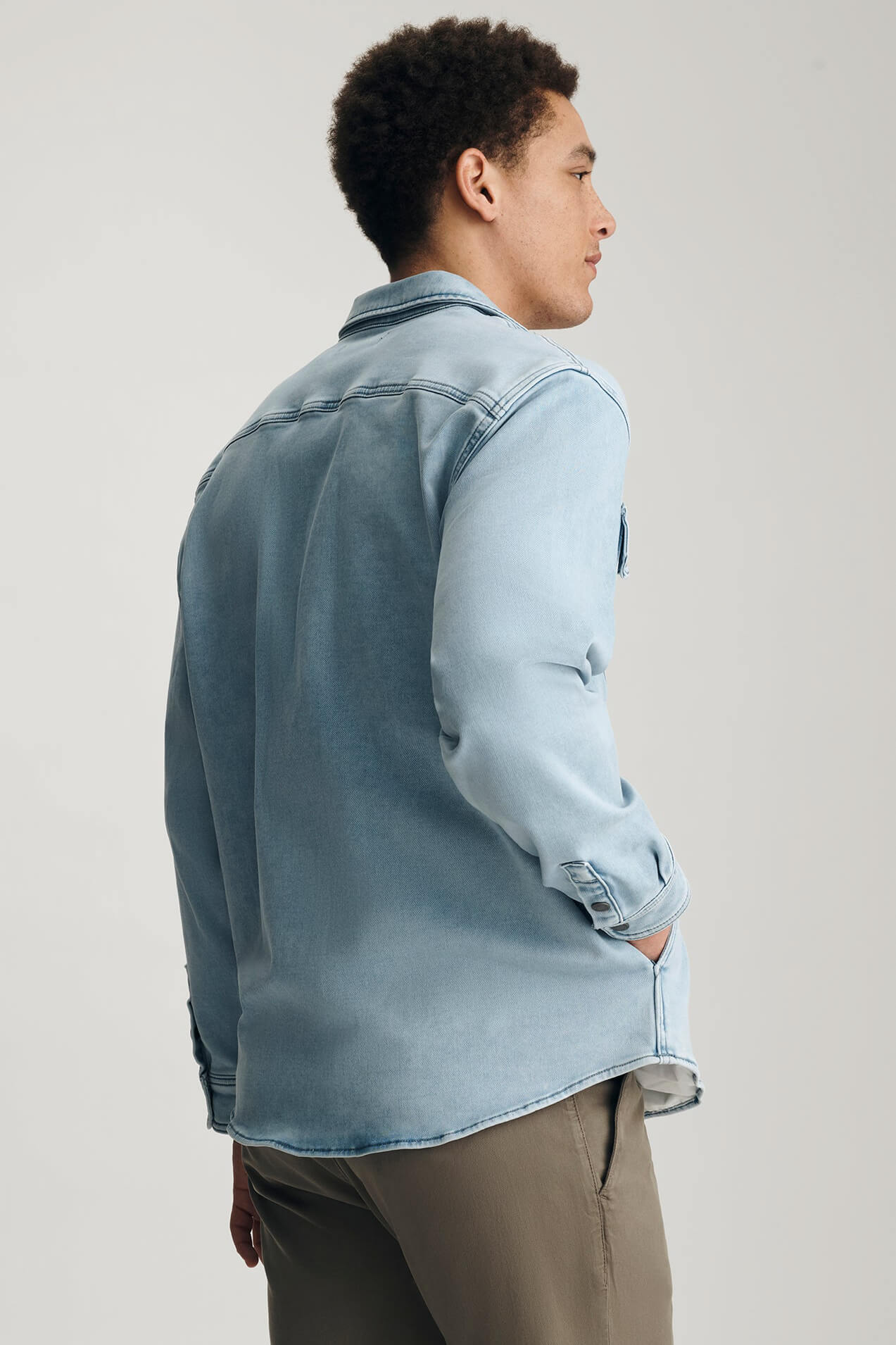 Mavi Asher Denim Shirt in light blue back