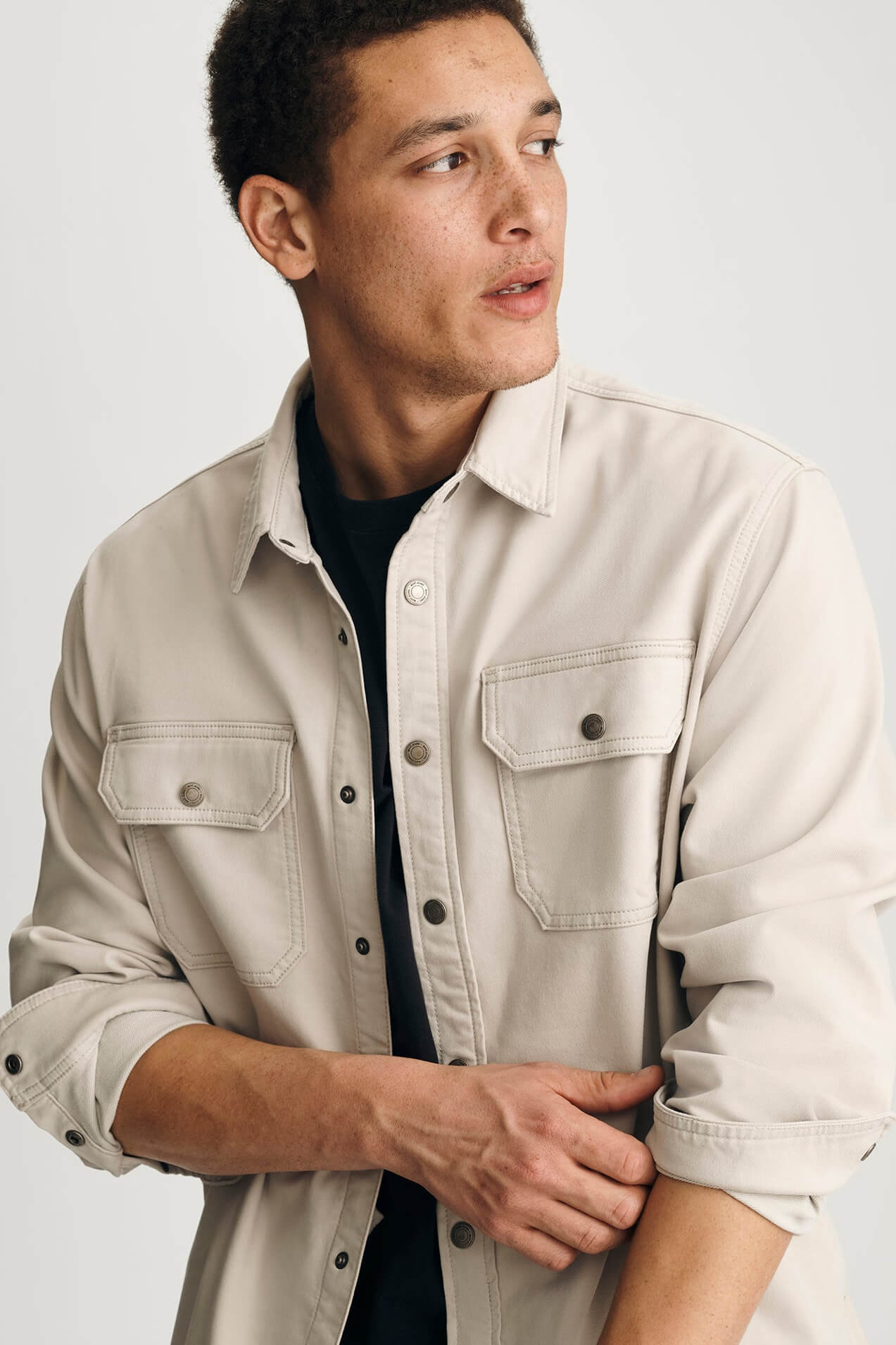 Mavi Asher Eplorer Jacket in cloud front detail