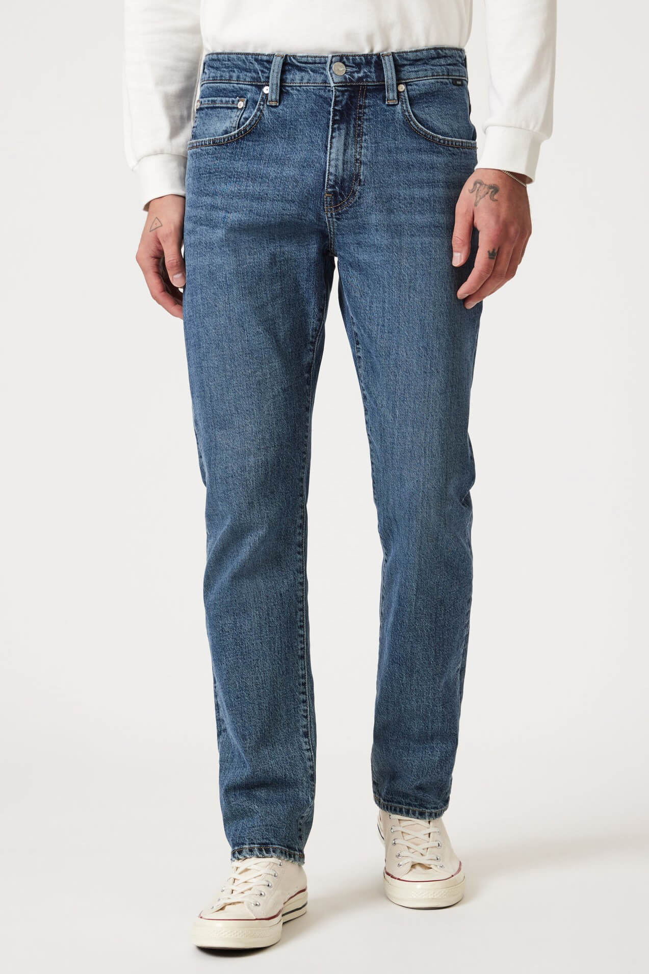 Mavi Zach Straight Leg in dark fade classic blue