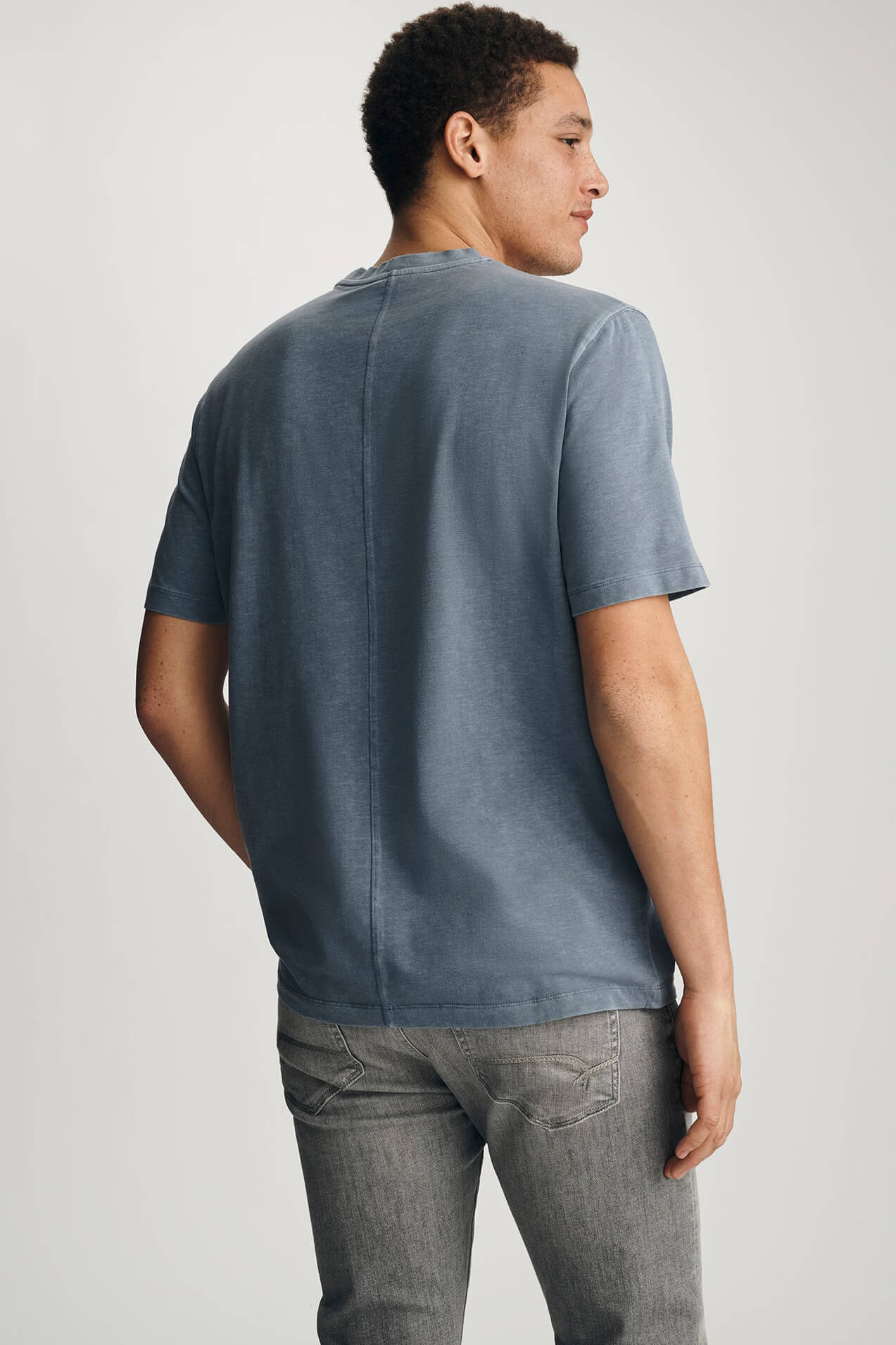 Mavi Short Sleeve Tee in flint stone back
