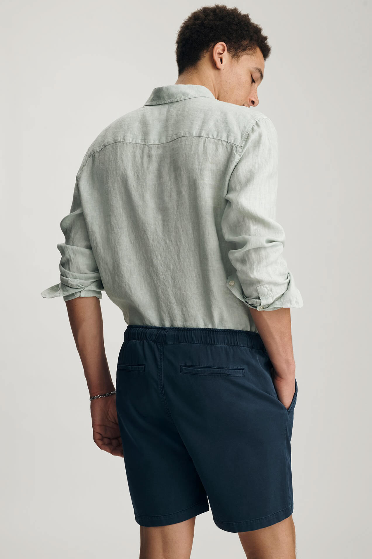 Mavi Woven Short in total eclipse back details