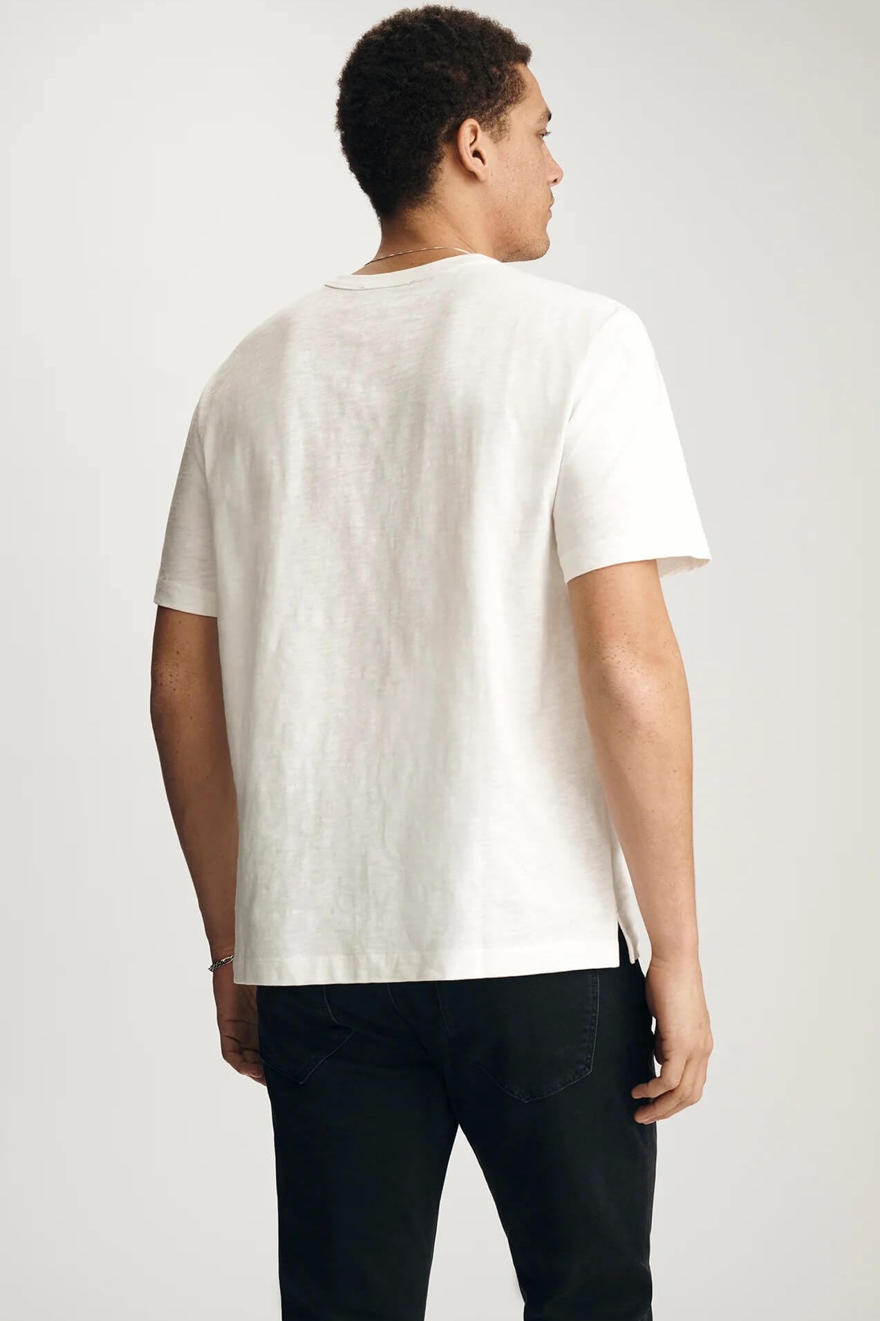Mavi Buttoned Short Sleeve Tee in Antique White  back