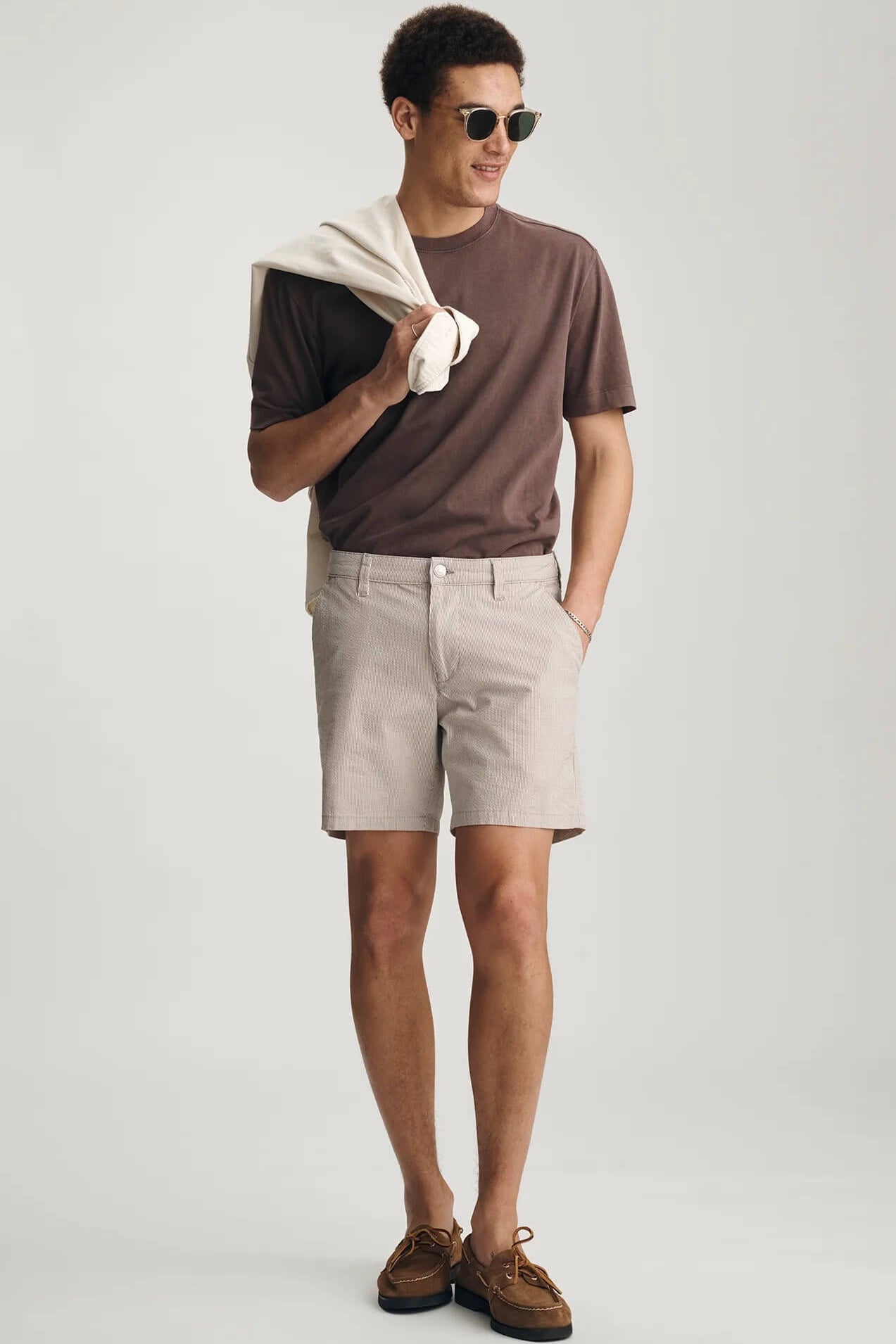 Mavi Nate 7" short in sand seersucker
