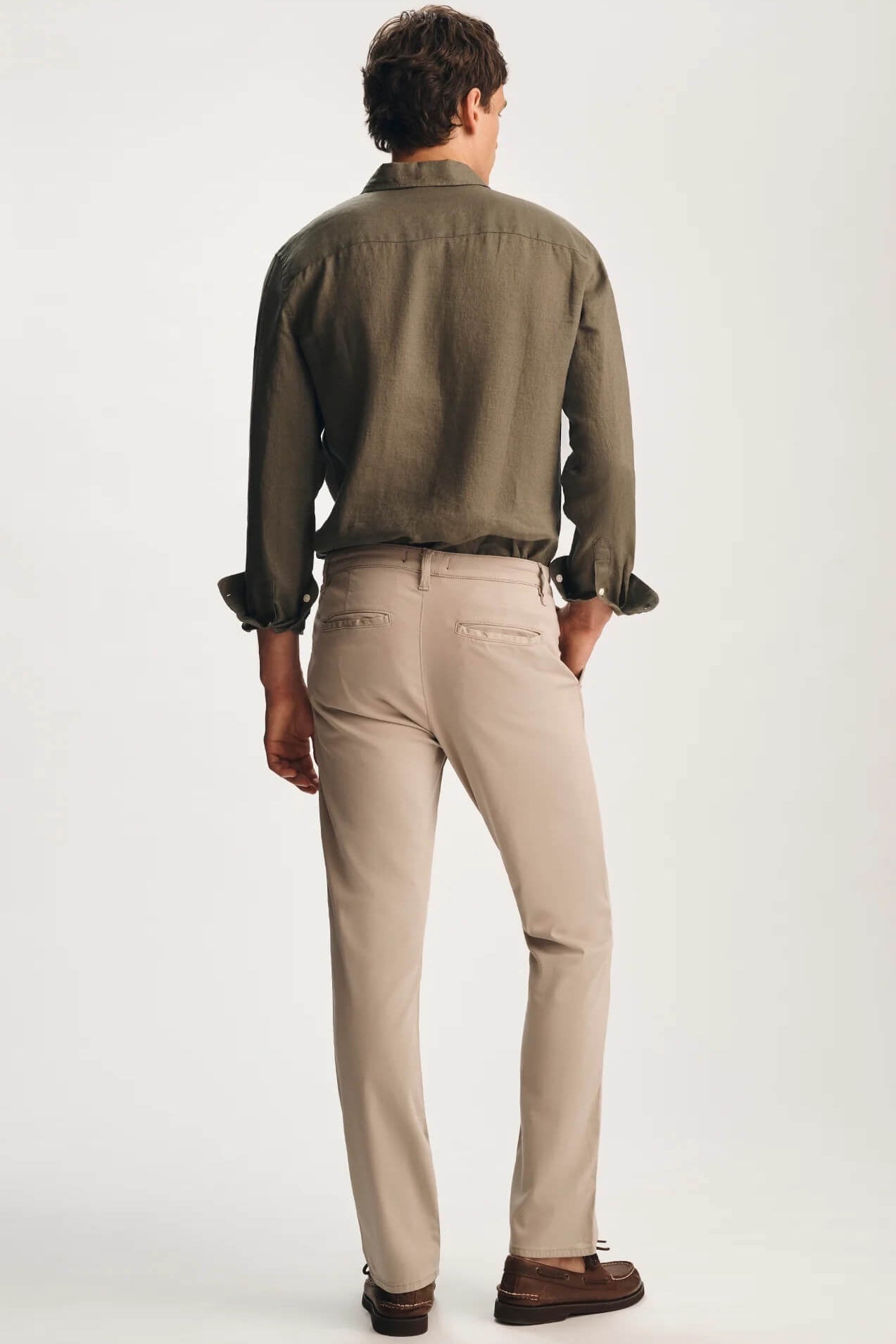 Mavi Will Pleated Straight Chino Pants in  Nature City back