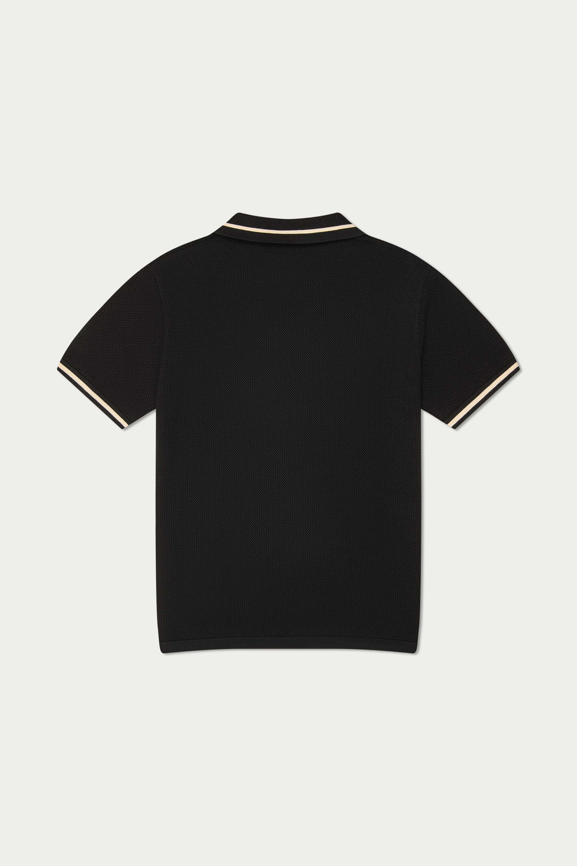 Mavrans Black Crochet Polo