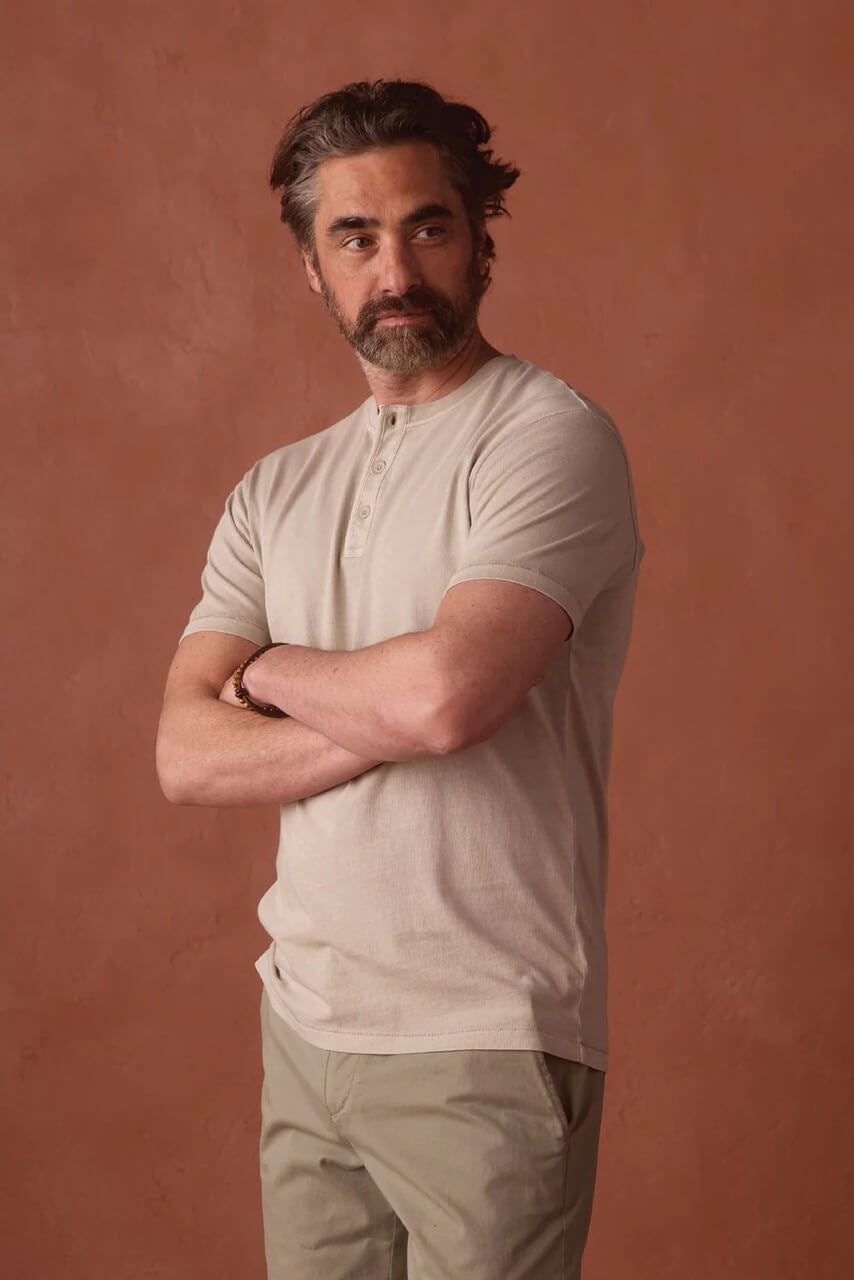 Jersey Henley Tee in Pumice by The Normal Brand