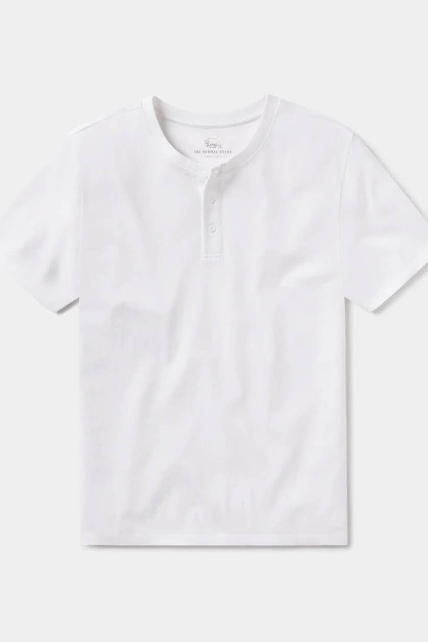 Normal Jersey Henley in White