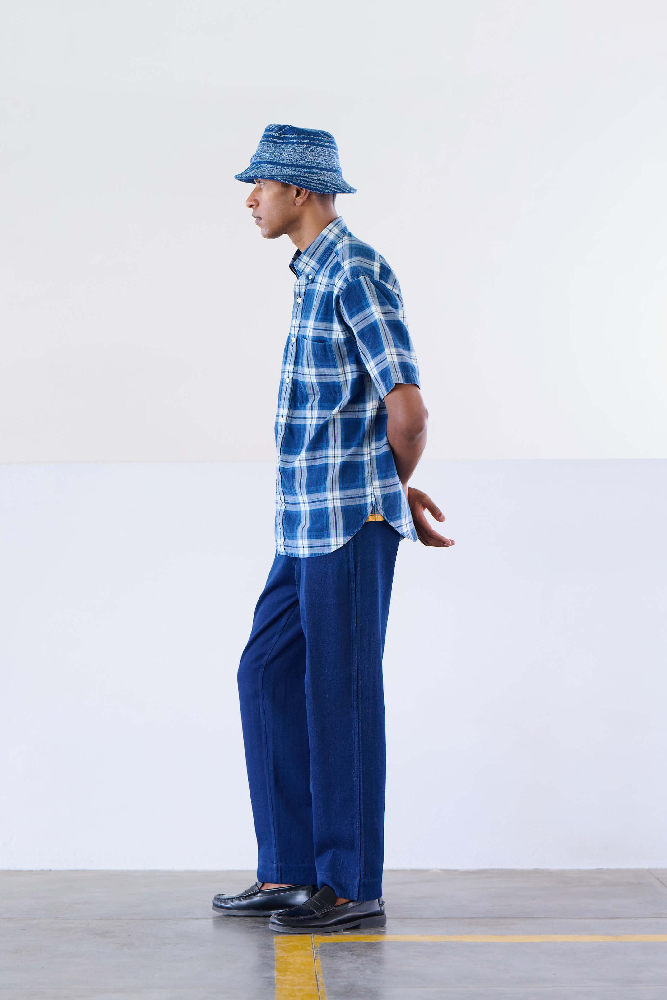 Original Madras No.6 Classic Button Down Collar Short Sleeve Shirt in 07 pattern