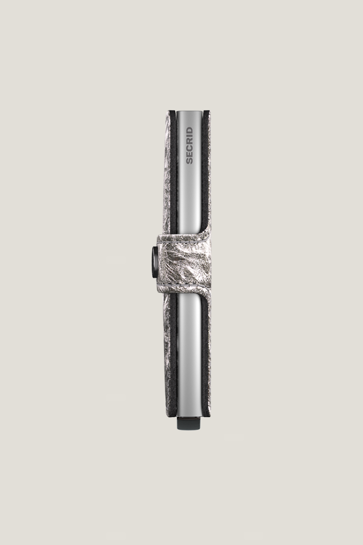 SEcrid metallic wallet in silver