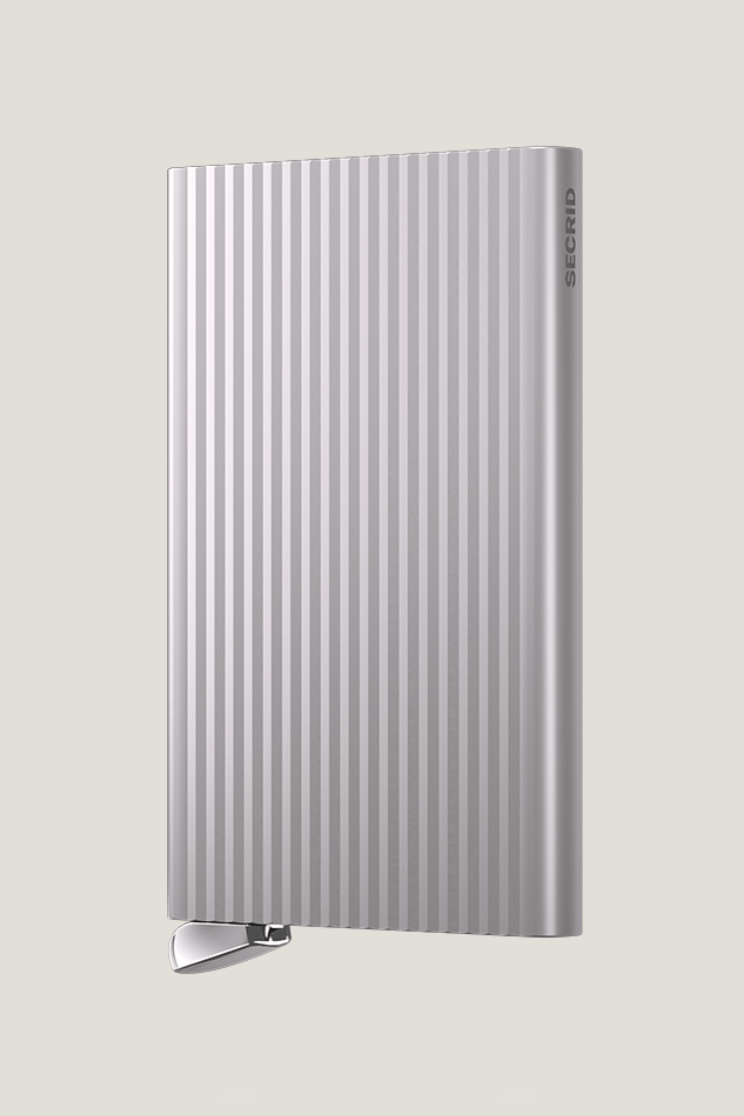 SEcrid aluminum cardholder in fluted silver