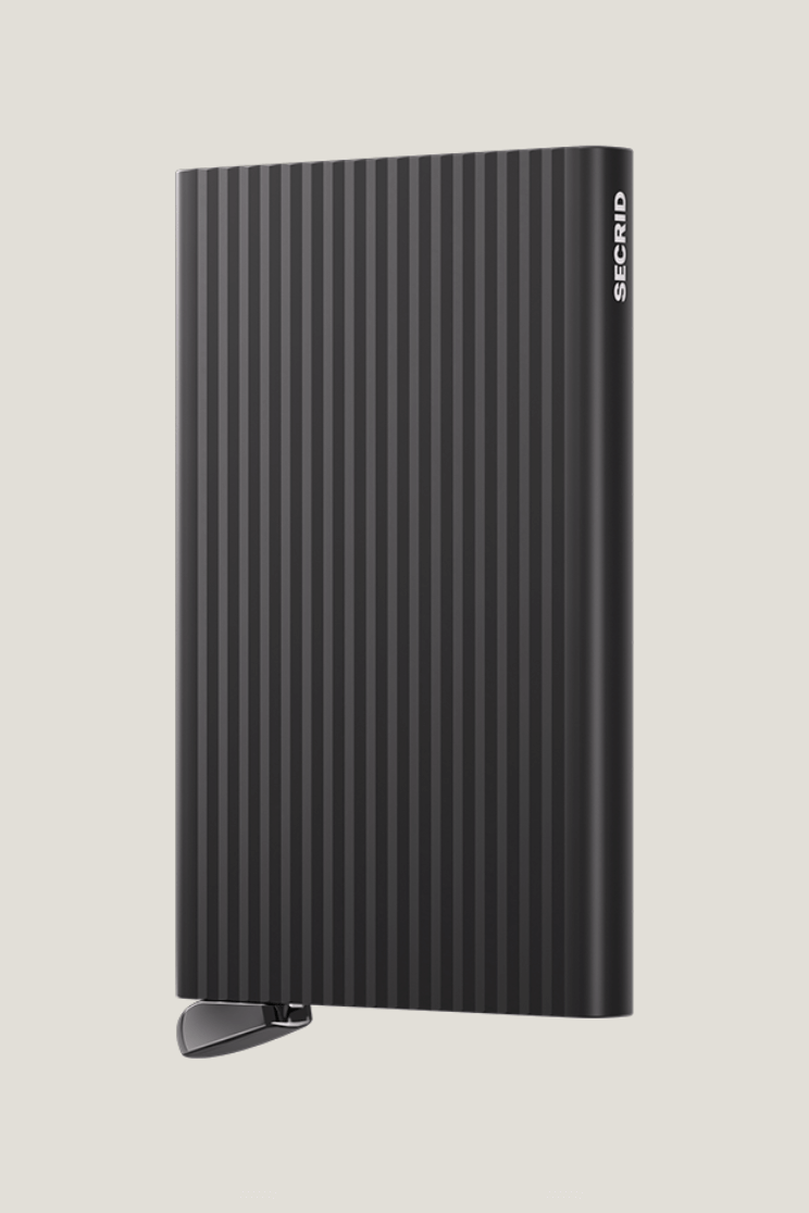 SEcrid aluminum cardholder in fluted black