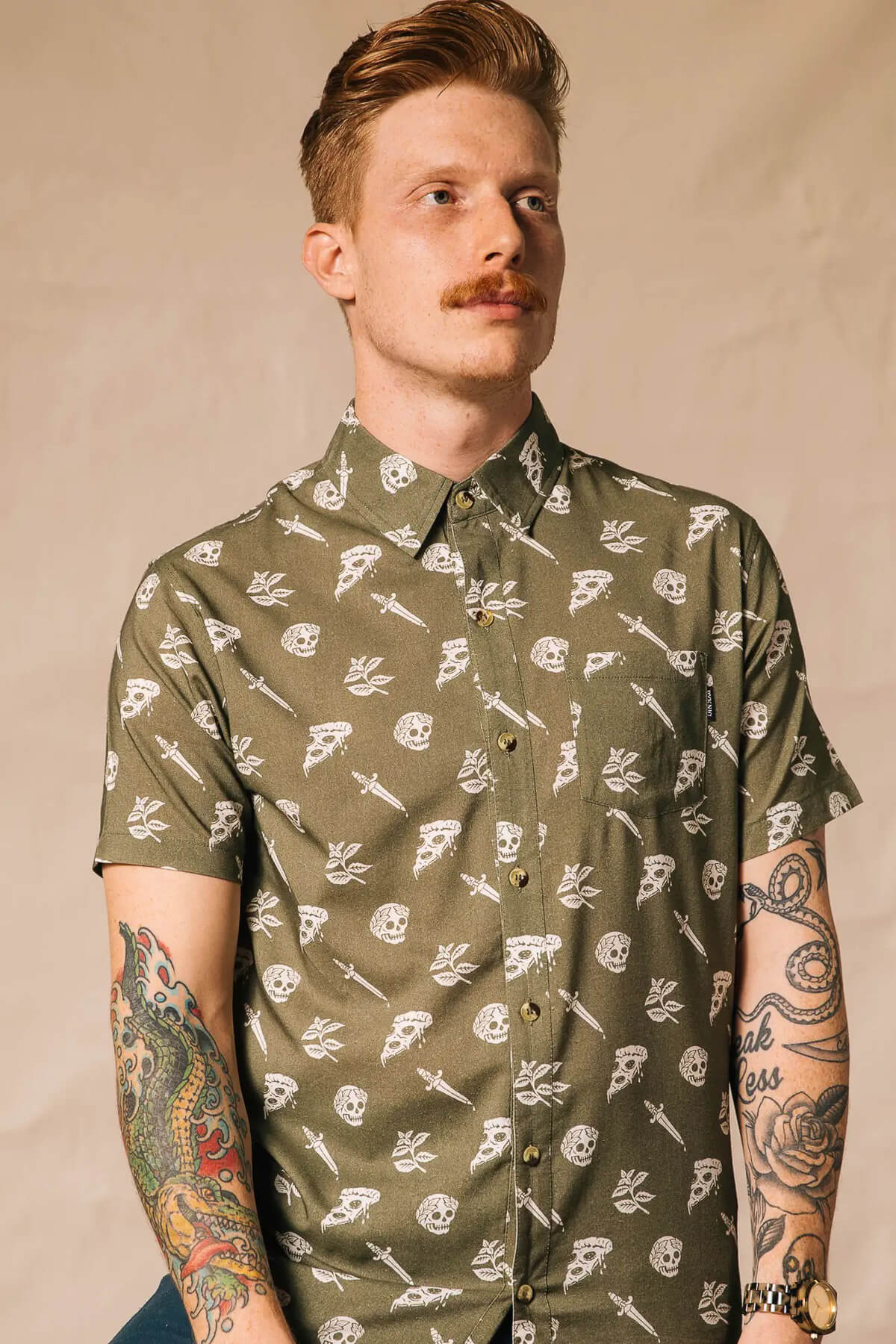 pyknic pizza slayer button up