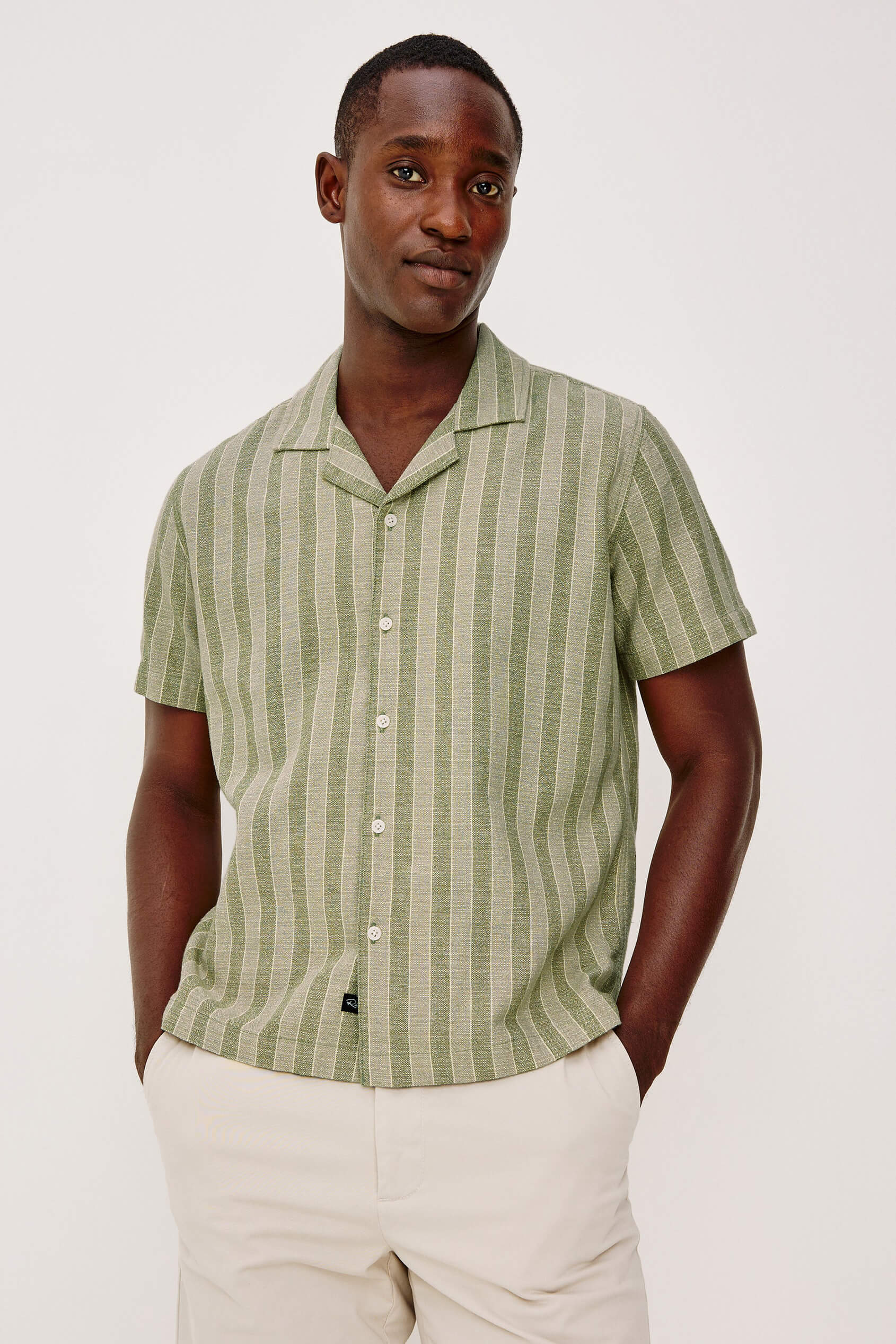 Rails Fielder Shirt in sage brush stripe