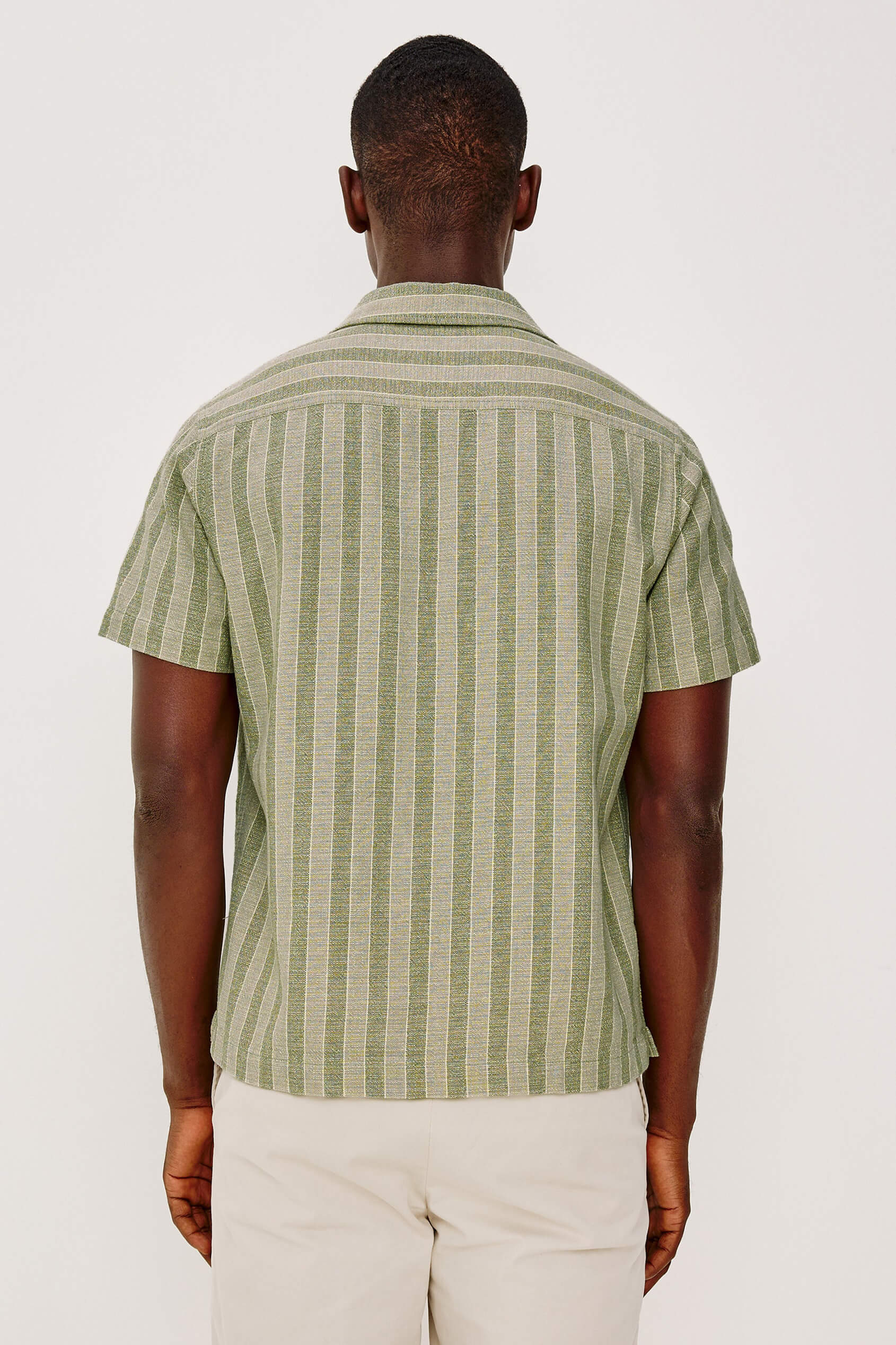 Rails Fielder Shirt in sage brush stripe back