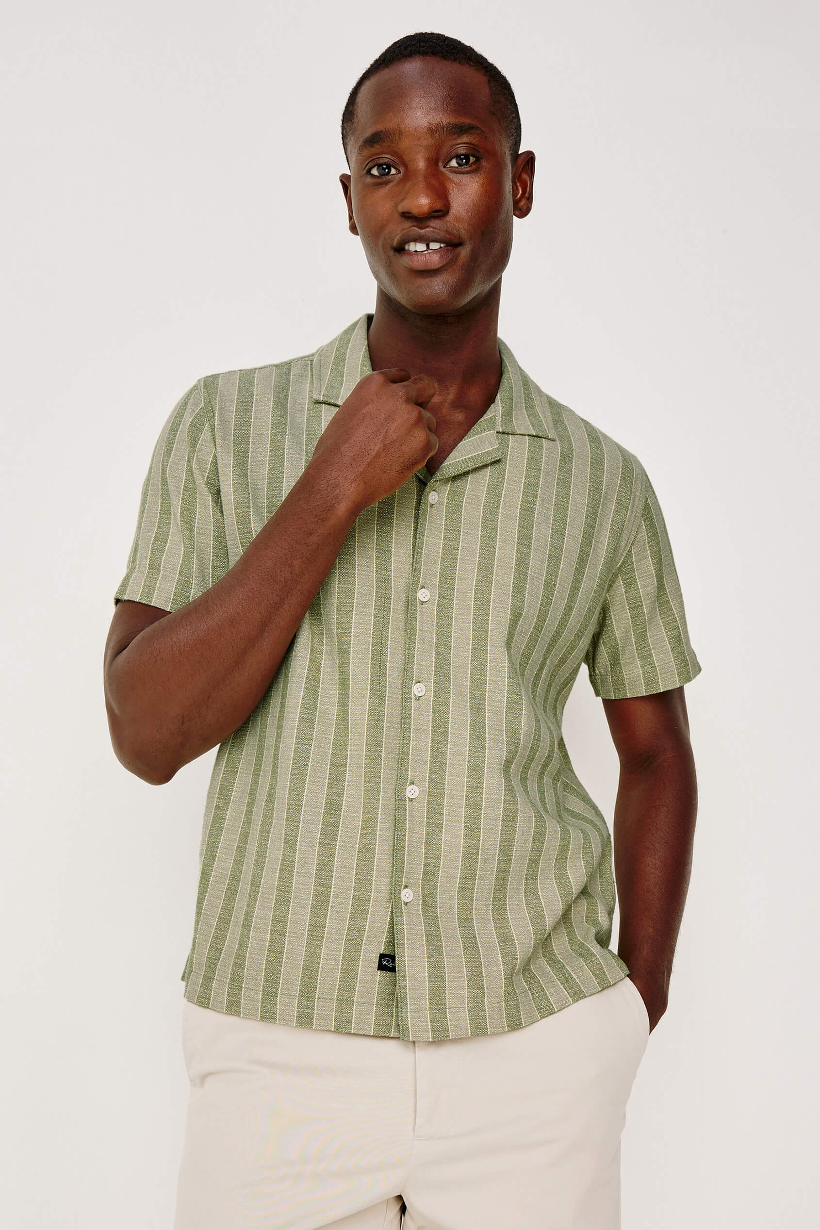 Rails Fielder Shirt in sage brush stripe style