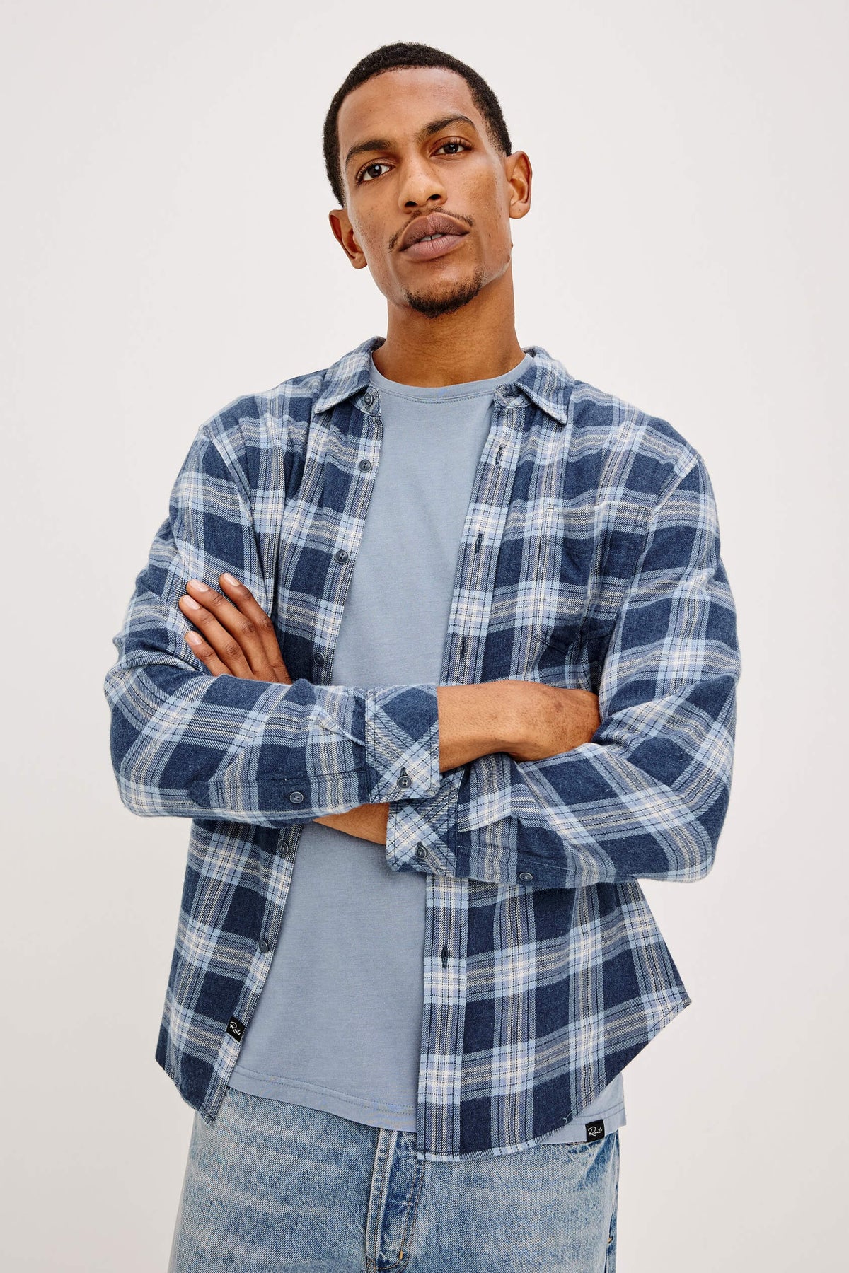 Rails Lennox Shirt men's plaid button-down with relaxed fit, spread collar, chest pocket and soft double-brushed fabric
