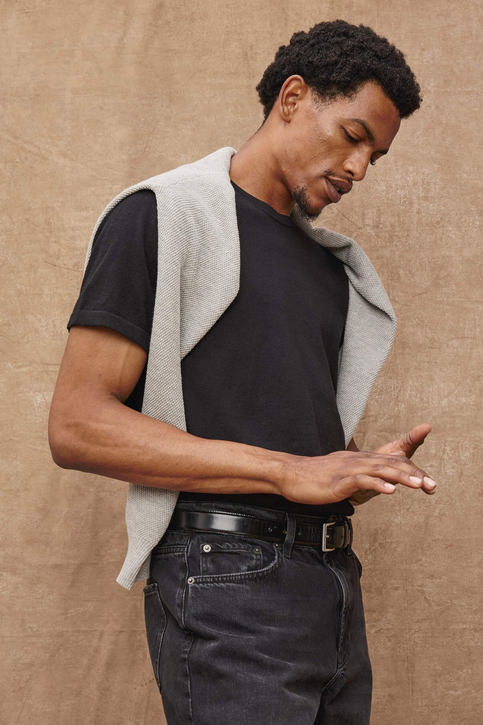 Rails Mason Cotton Cashmere Tee in black