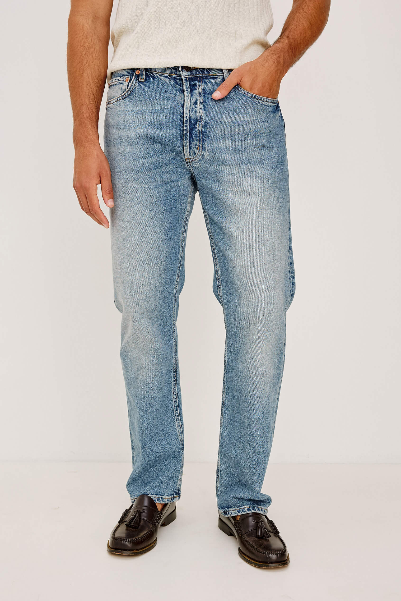 Nash Straight Jean in medium vintage wash by Rails