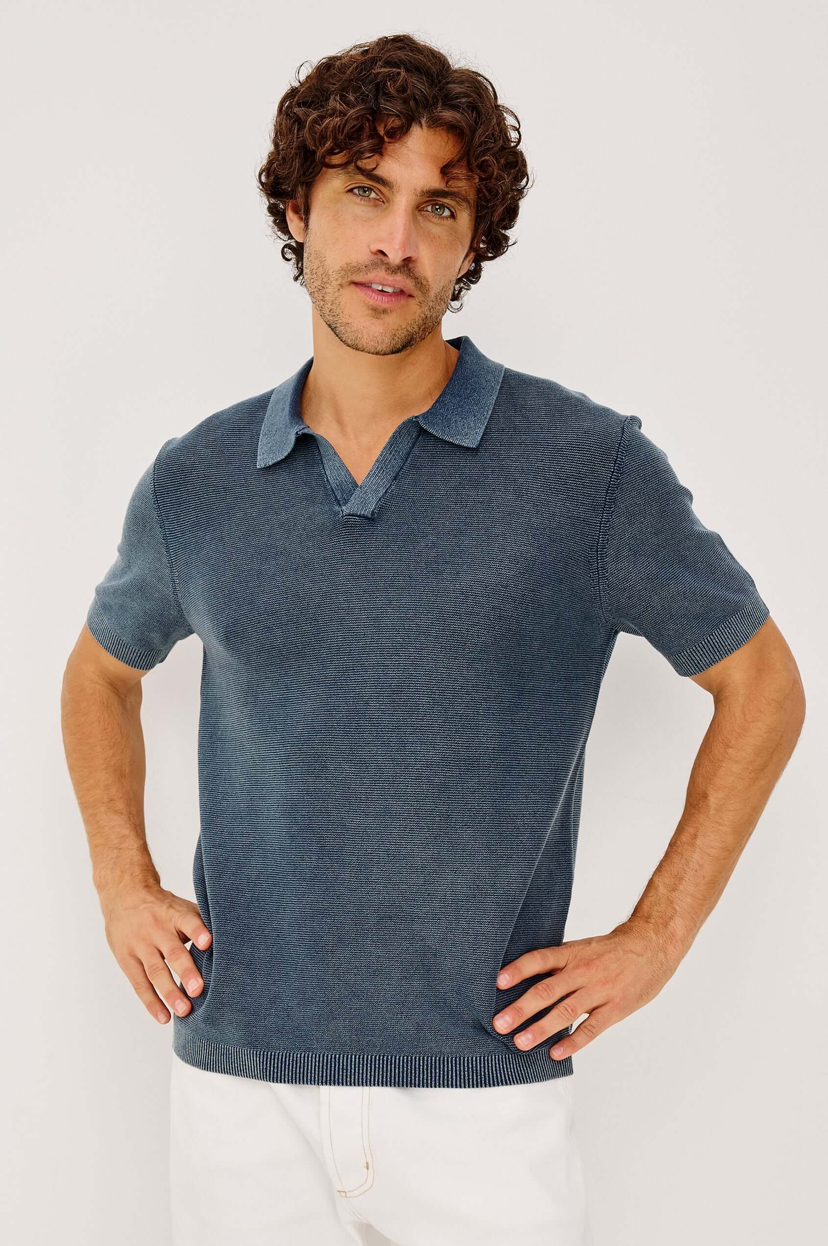 Rails Baker Polo in Sunwashed Navy