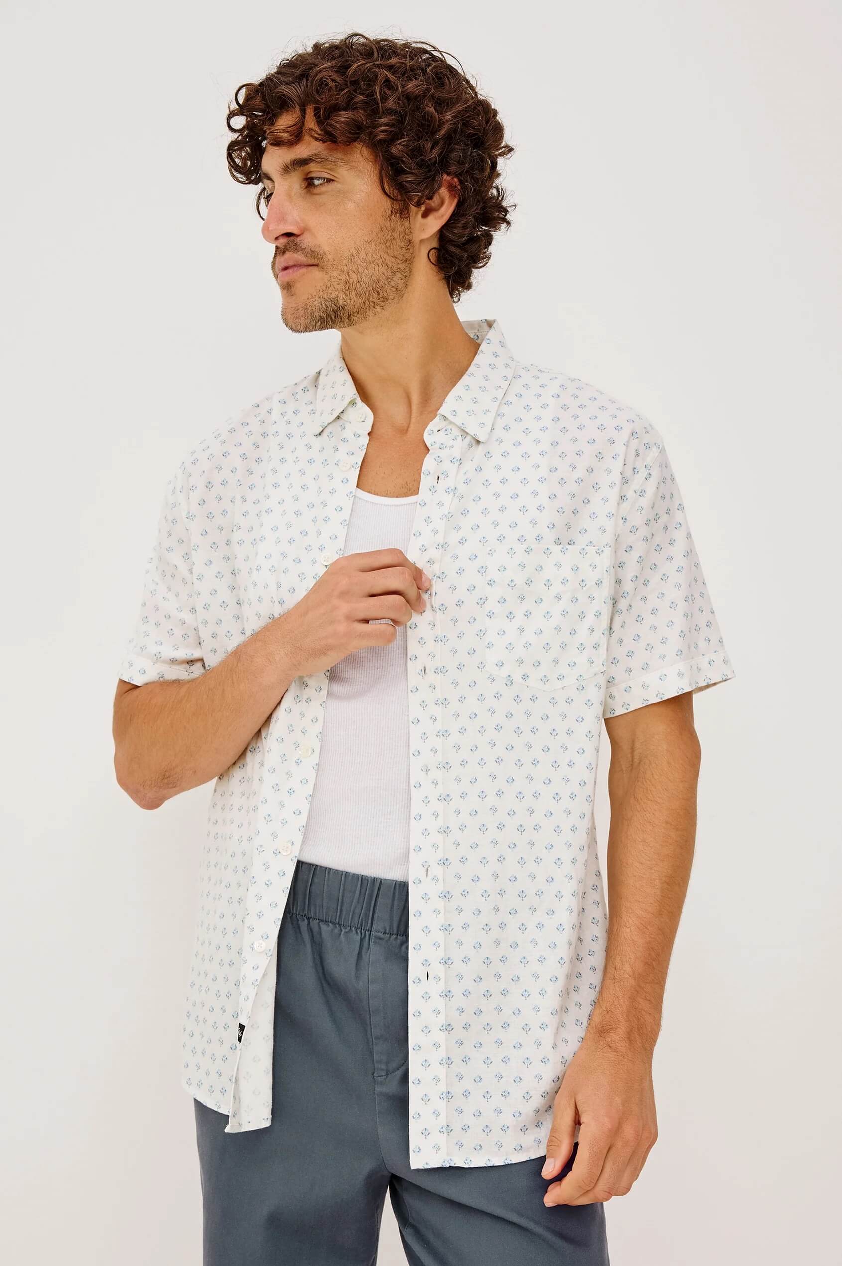 Rails Carson shirt in White Blue Block