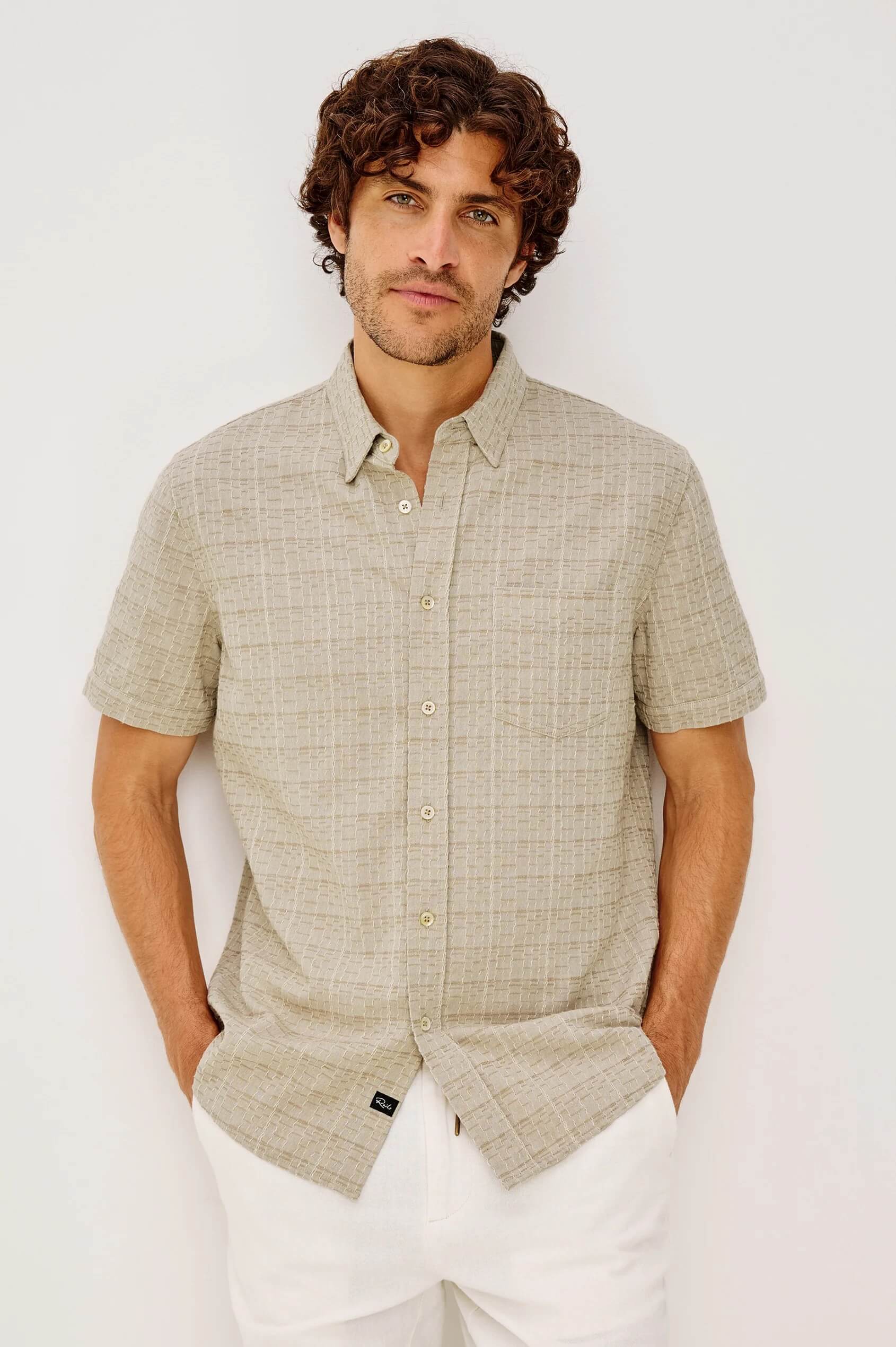 Rails Gavin shirt in Taupe Cream Twist