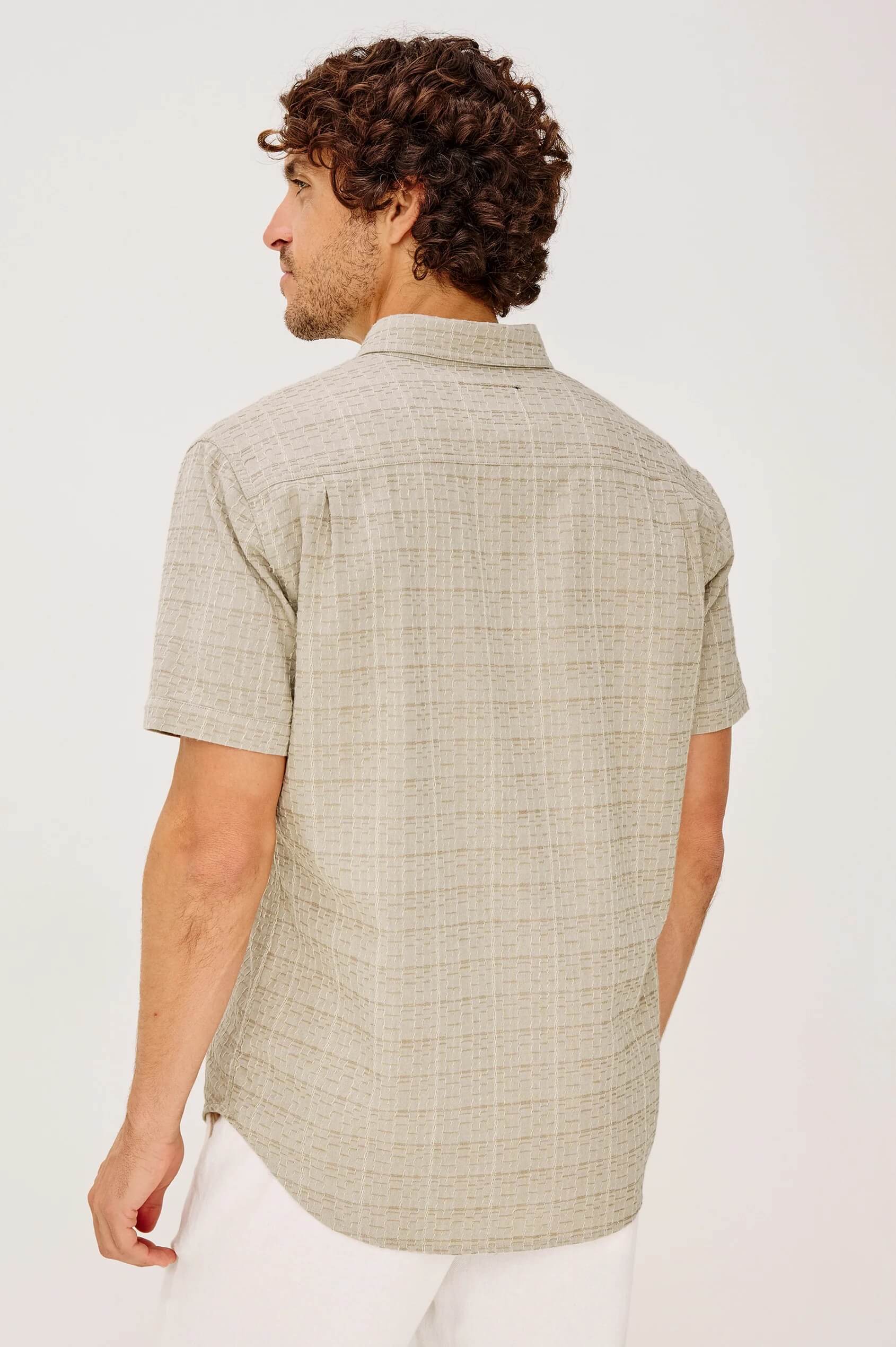 Rails Gavin shirt in Taupe Cream Twist back fit