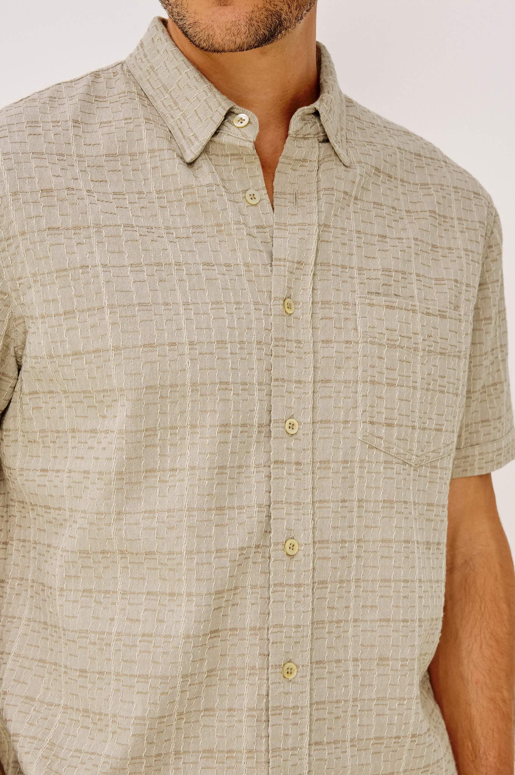 Rails Gavin shirt in Taupe Cream Twist close up