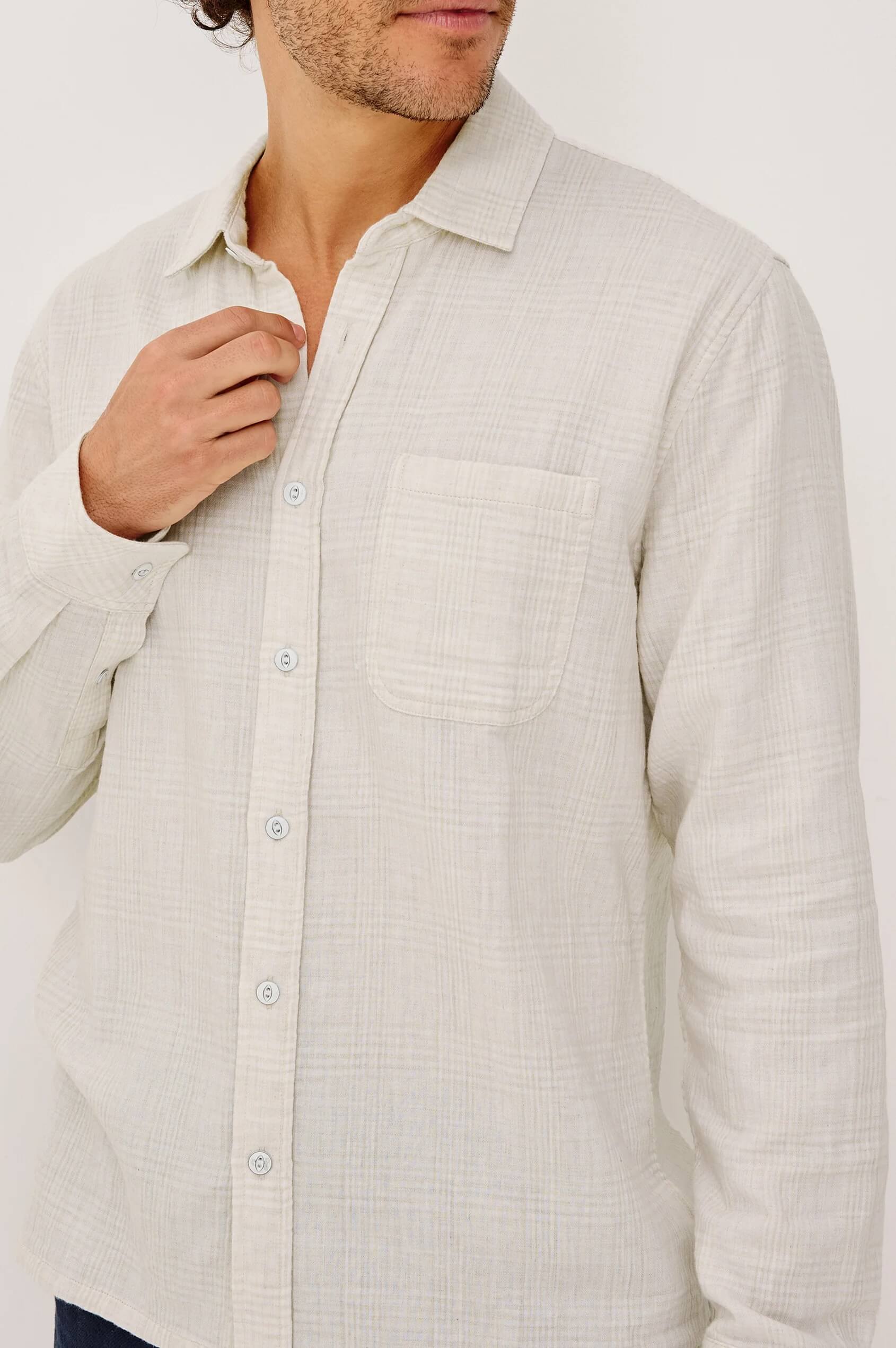 Rails Owens shirt in Dune Reed close up