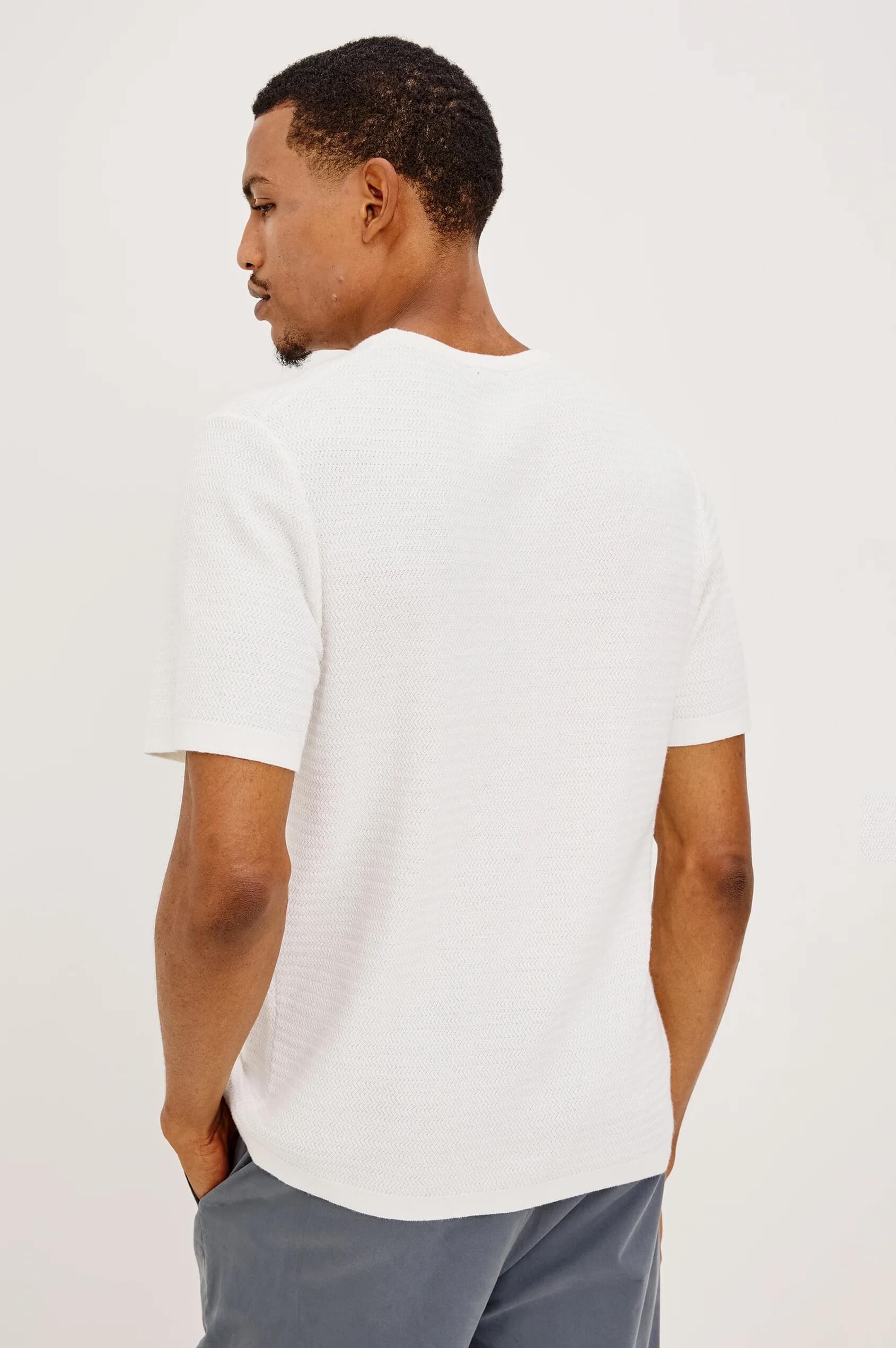 Rails Theo Shirt in Porcelain back fit