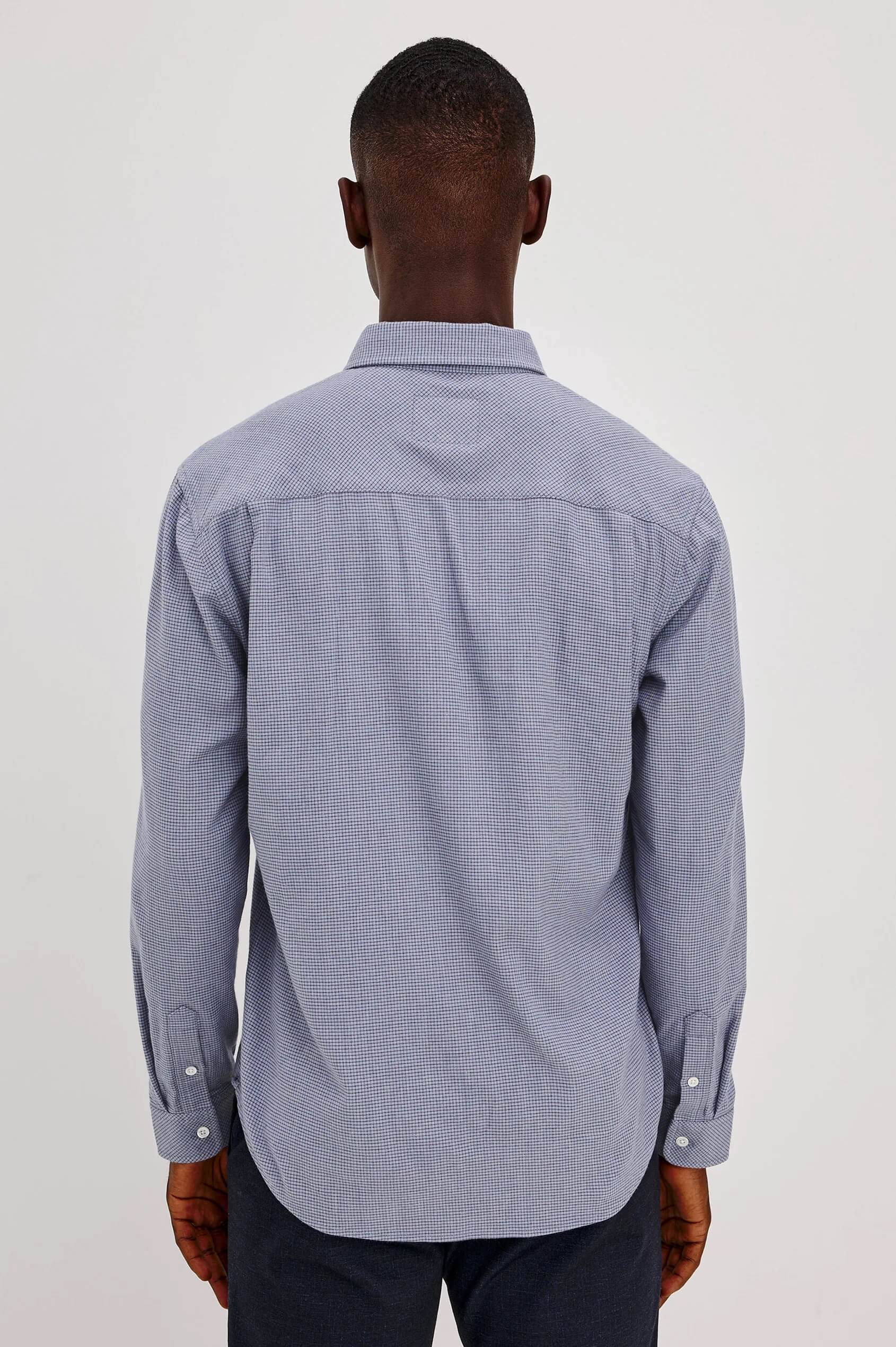 Rails Vance shirt in Blue Heather Grid bak fit