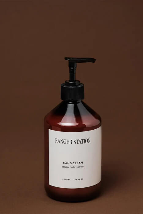 Ranger Station Hand Cream 16.9 oz. moisturizing hand lotion with aloe vera, almond oil and nourishing botanical ingredients.