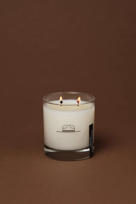 Ranger Station Santalum Candle 8 oz. soy wax blend candle with sandalwood, amber resin, iris and leather fragrance notes.
