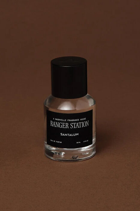 Ranger Station Santalum Perfume unisex sandalwood fragrance available in 10ml Quickdraw rollerball, 50ml and 100ml sizes.