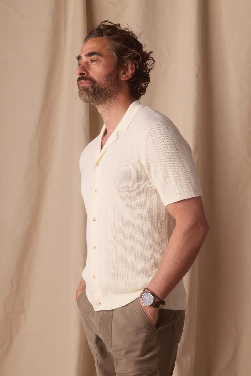 Robles Textured Knit Camp Button Up by The Normal Brand